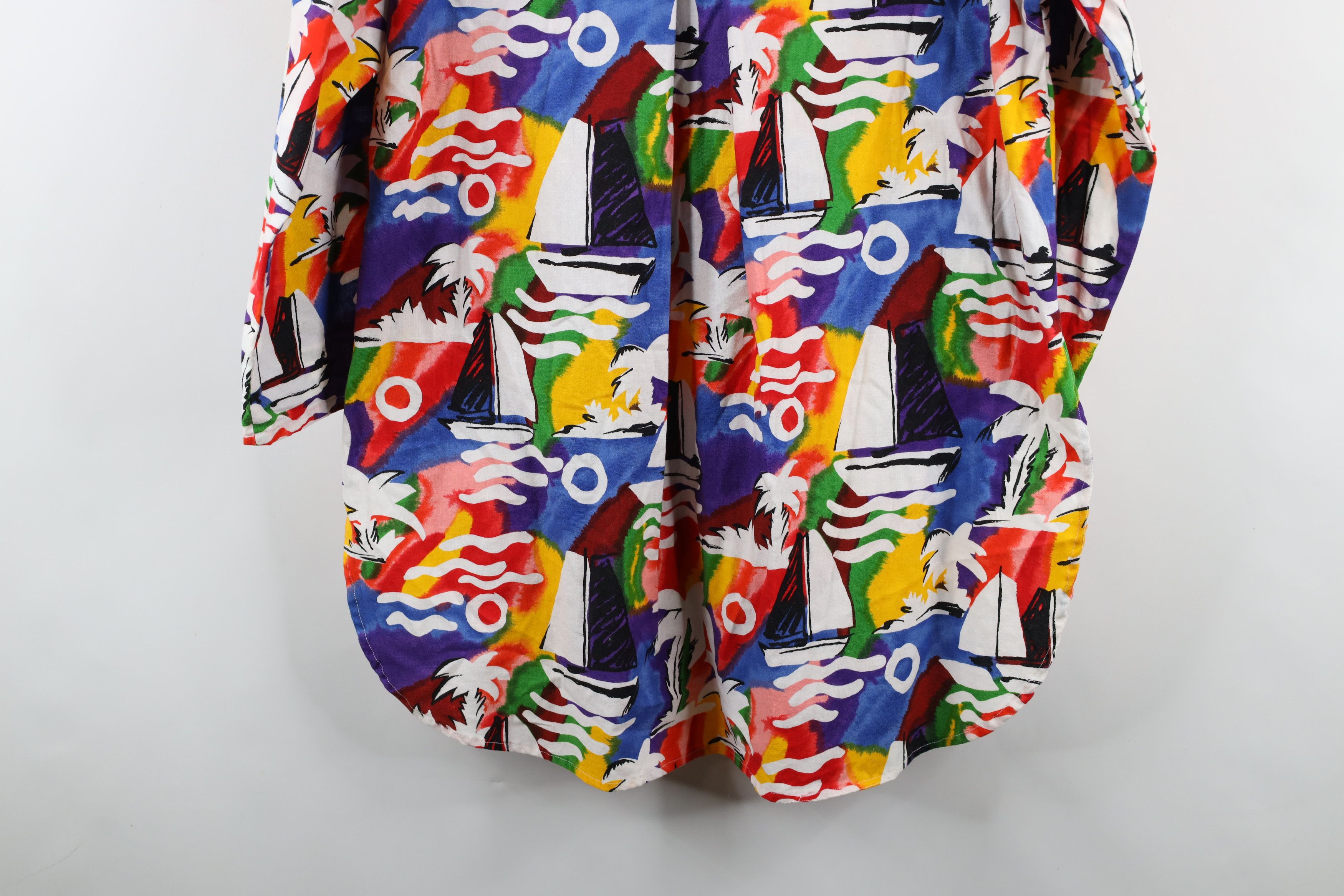 Vintage Vintage 90s Streetwear Rainbow Beach Tunic Button Shirt Size L / US 10 / IT 46 - 11 Thumbnail