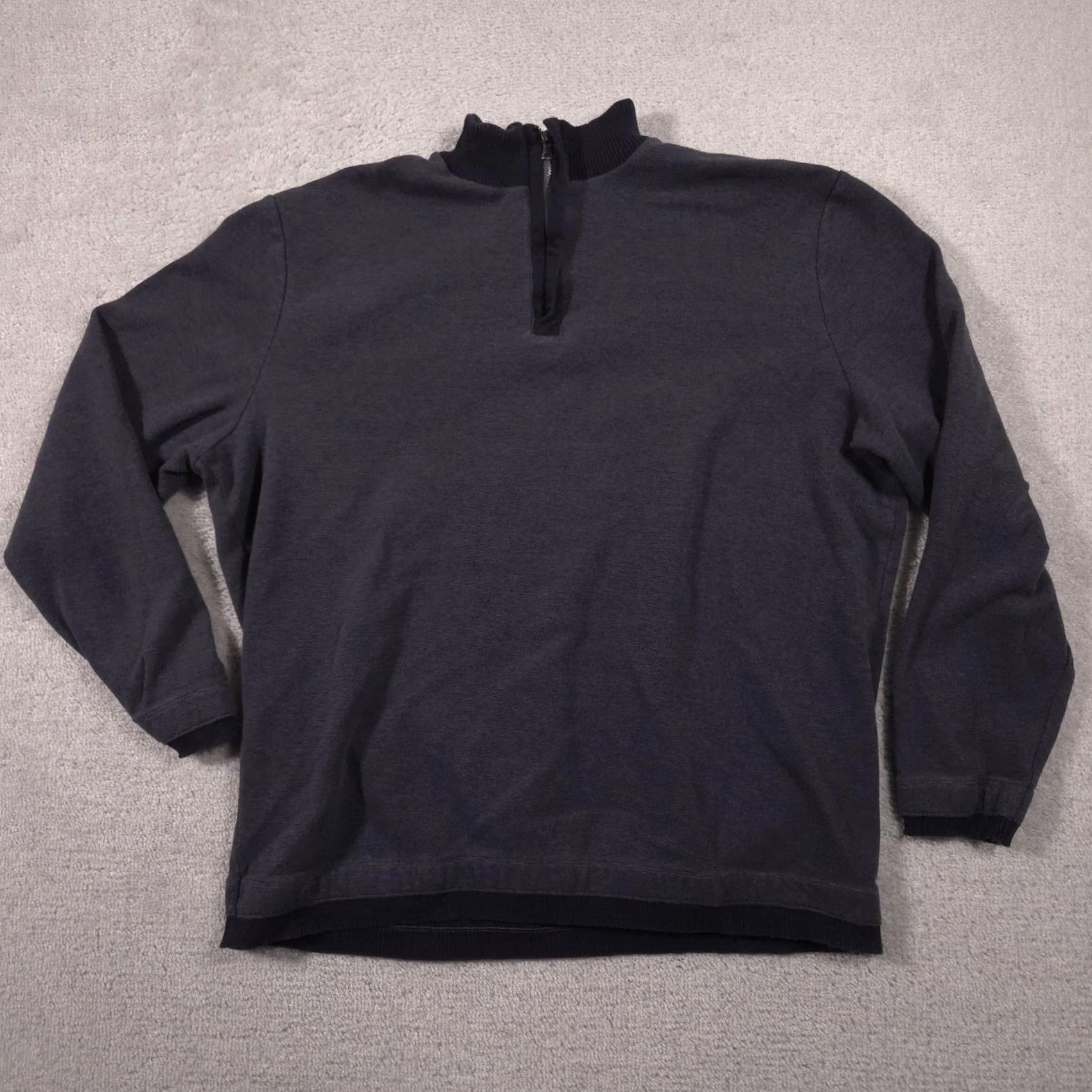 Banana Republic VINTAGE? No. Banana Republic Sweater Mens 2XL Blue Quarter Zip Mock Neck Cotton Knit Pullover Size US XXL / EU 58 / 5 - 2 Thumbnail