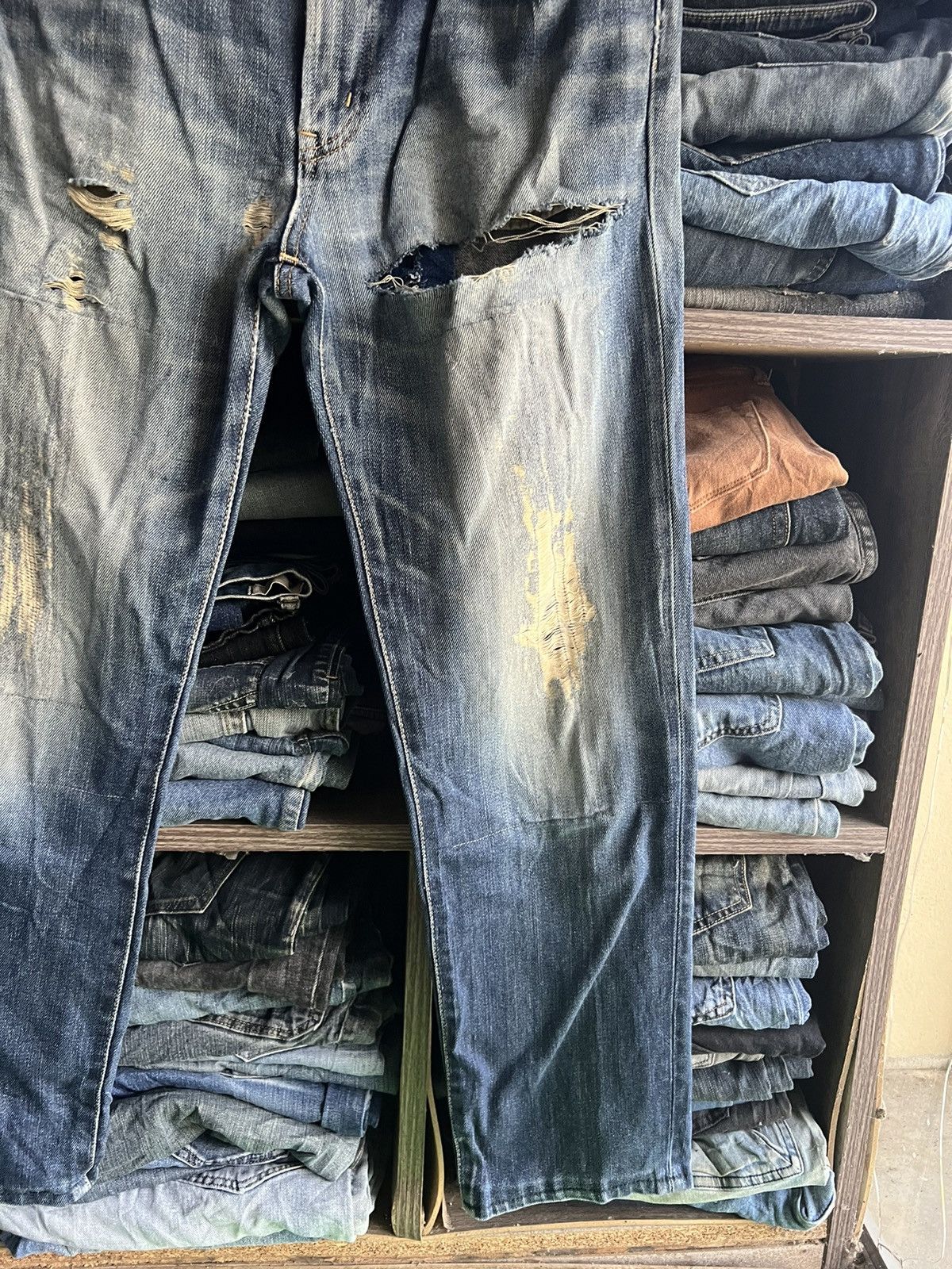 Edwin 🔥Made in Japan Edwin Distressed Denim Size US 35 - 7 Thumbnail