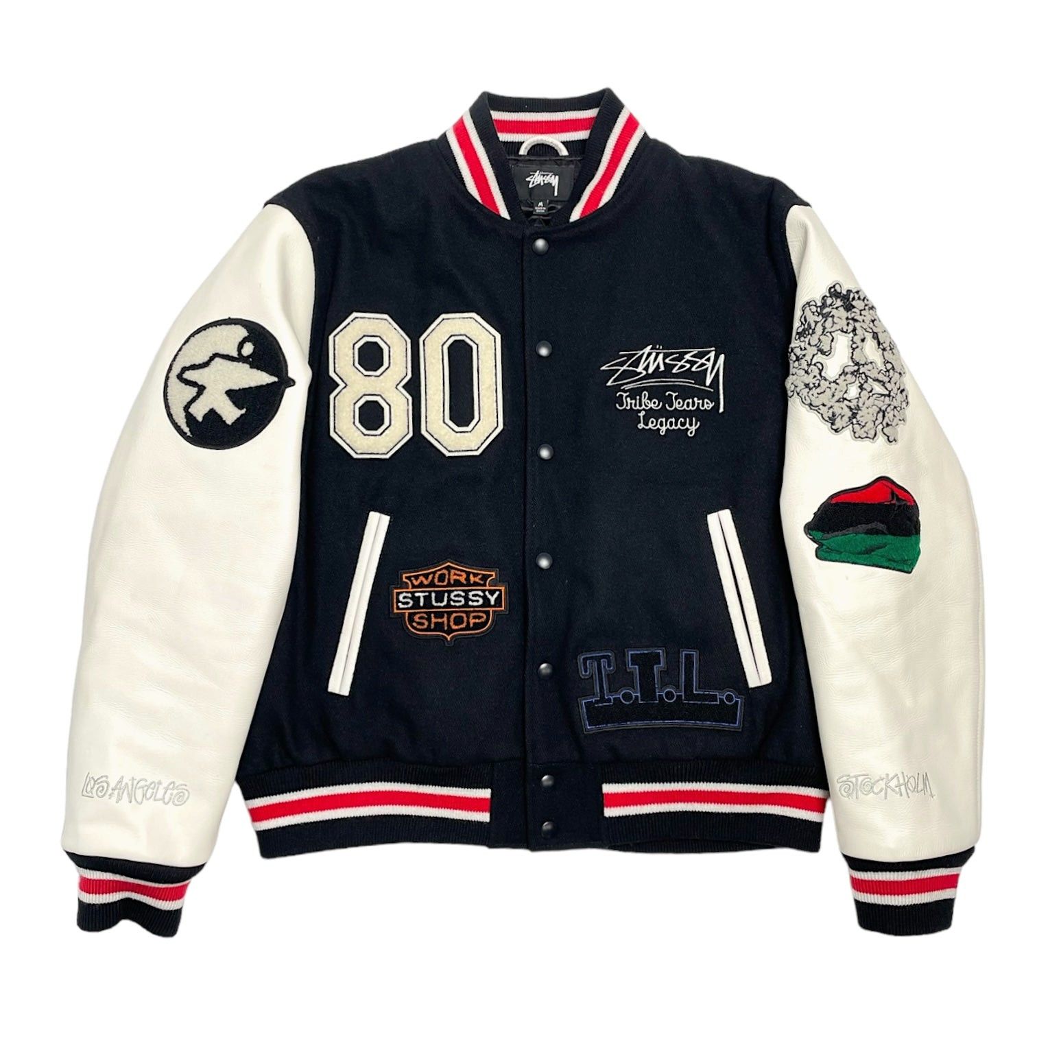 DENIM TEARS x Stussy x Our Legacy TTL Varsity Jacket Black | Grailed