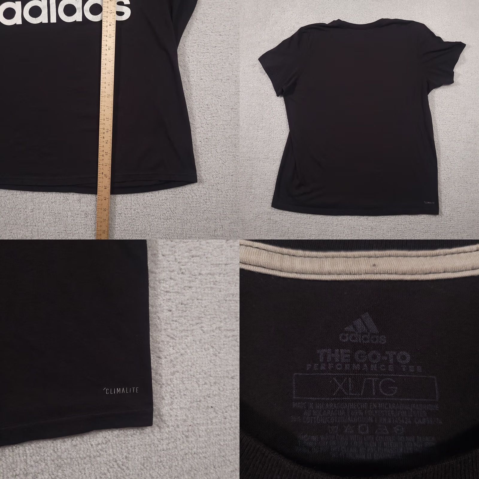 Adidas Adidas The Go-To Performance Tee Shirt Mens XL Black Logo Short Sleeve Climalite Size US XL / EU 56 / 4 - 8 Thumbnail