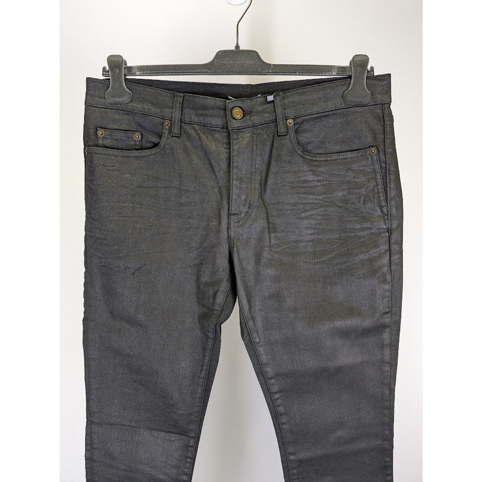 Saint Laurent Paris o1rshd1 Skinny 5 Pocket Low Nightrider Jeans in Black Size US 28 / EU 44 - 4 Thumbnail