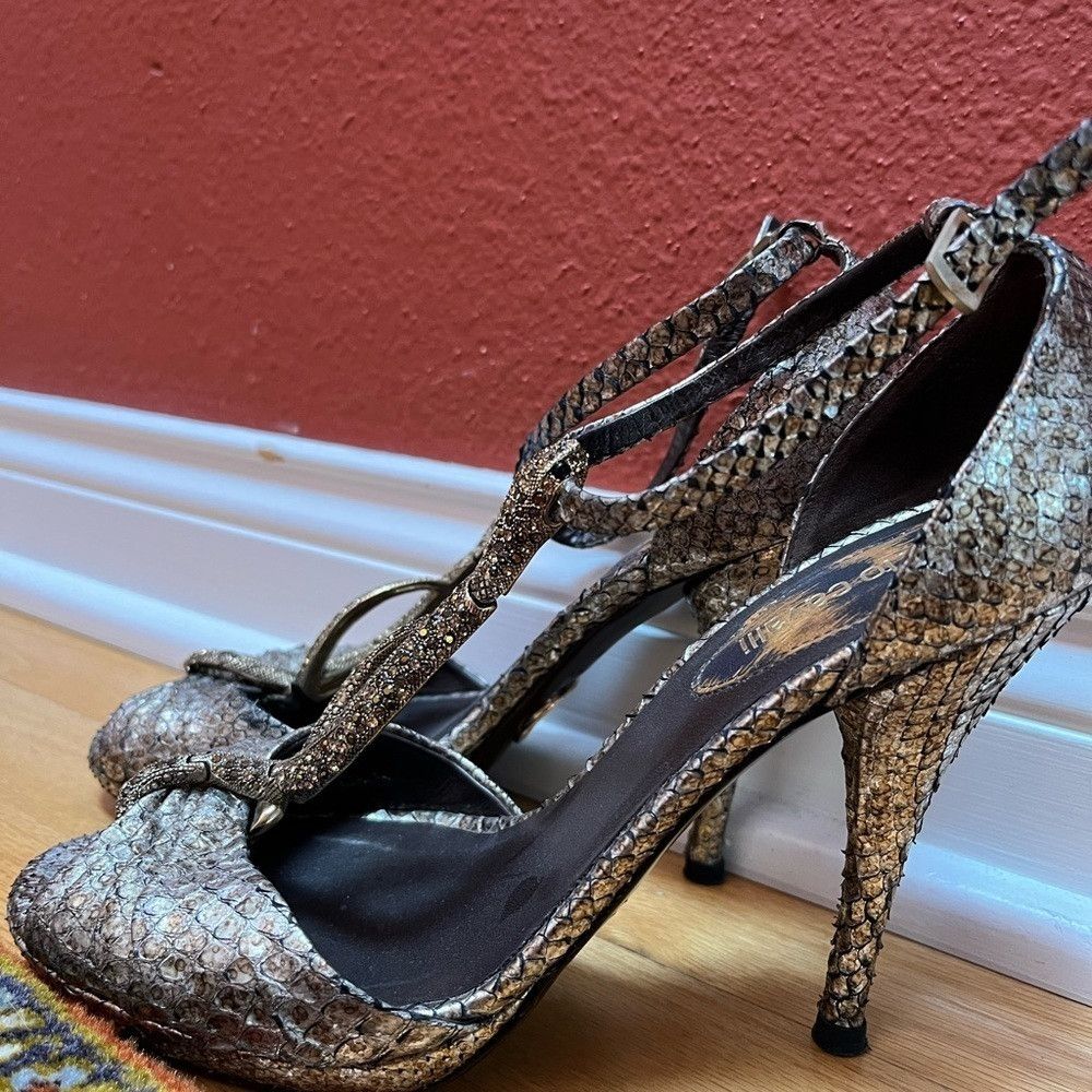 Roberto Cavalli STUNNING ROBERTO CAVALLI SNAKE HEELS Size US 8 / IT 38 - 2 Thumbnail