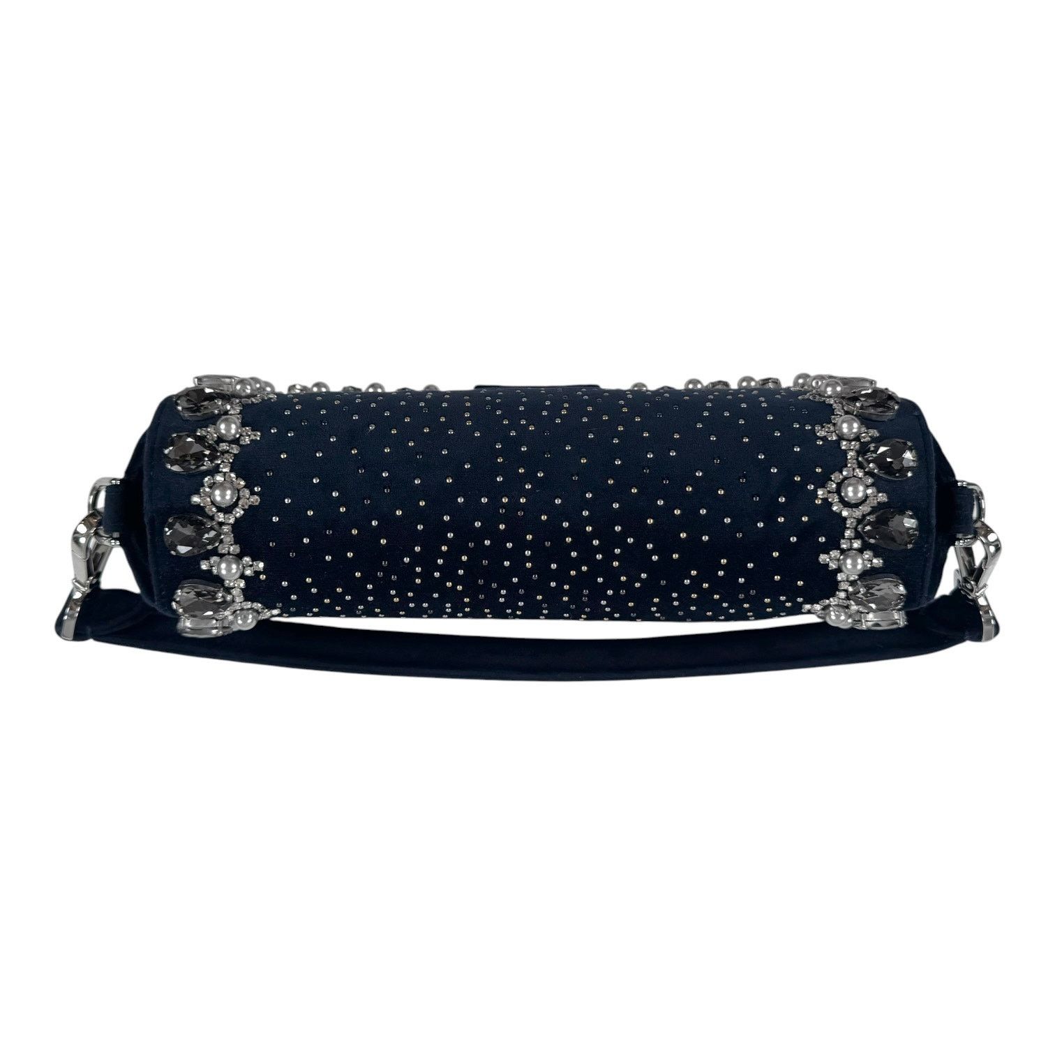 Fendi Fendi Midnight Velvet Crystal Embellished Baguette Size ONE SIZE - 6 Thumbnail
