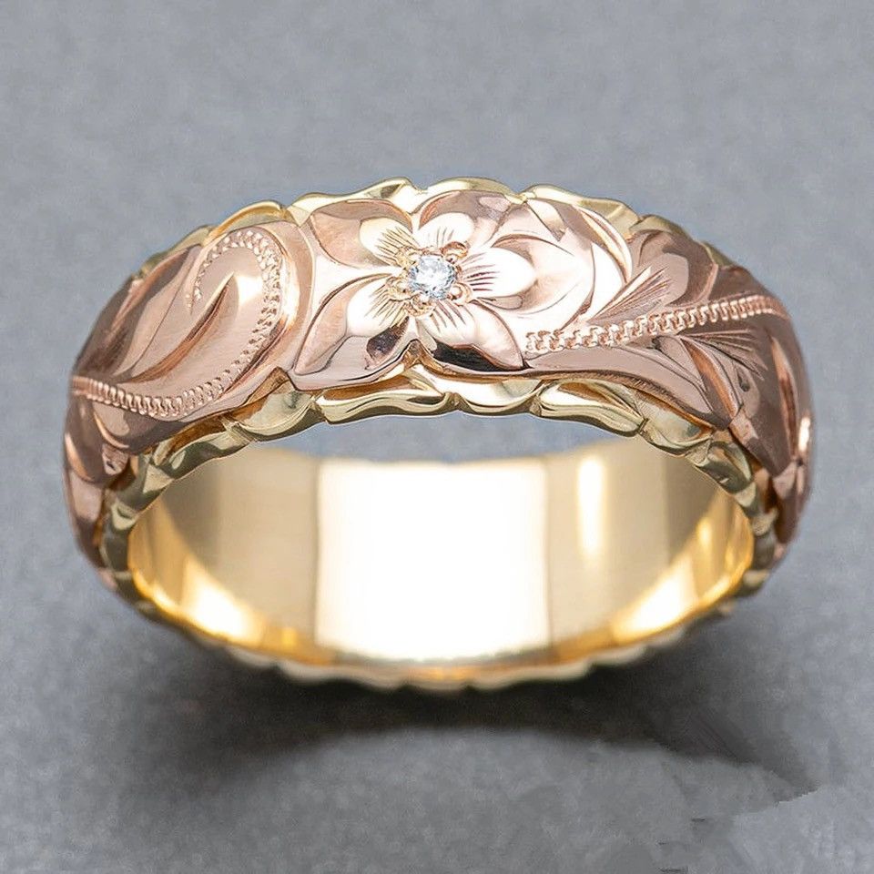 Jewelry Jewelry Carved Flower Shape Female Finger Rings Size ONE SIZE - 2 Thumbnail