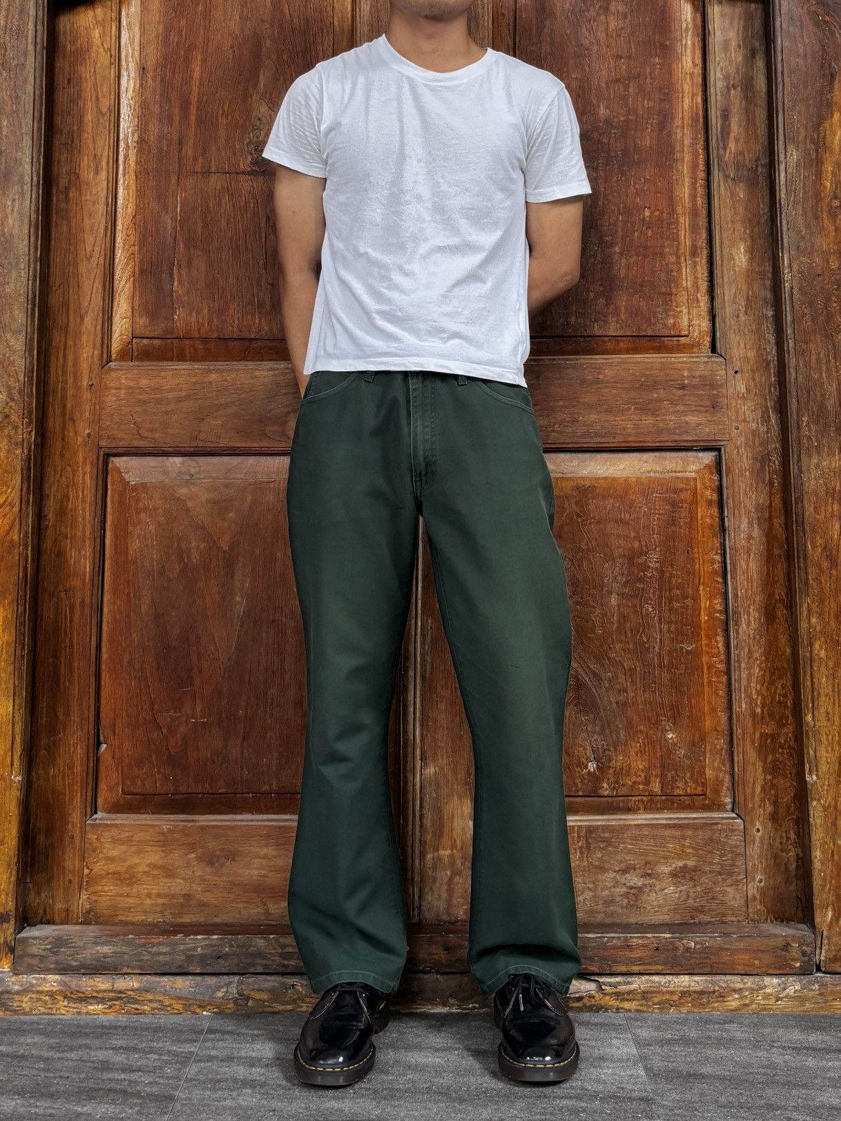 Junya Watanabe FREE TAX! 2000s Dark Green Flared Pants Size US 32 / EU 48 - 1 Thumbnail