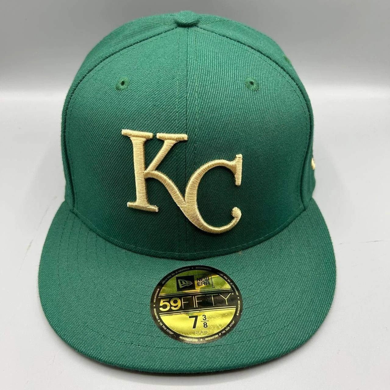 New Era Kansas City Royals Hat Men 7 3/8 Green Brown MLB Fitted Cap Size ONE SIZE - 1 Thumbnail
