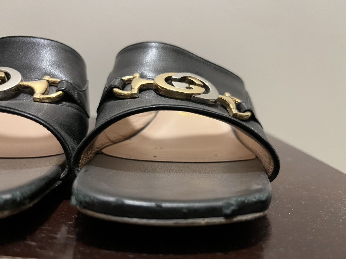 Gucci Gucci Black 624305 Zumi Interlocking G Leather Slide Sandals Size US 9 / IT 39 - 9 Thumbnail
