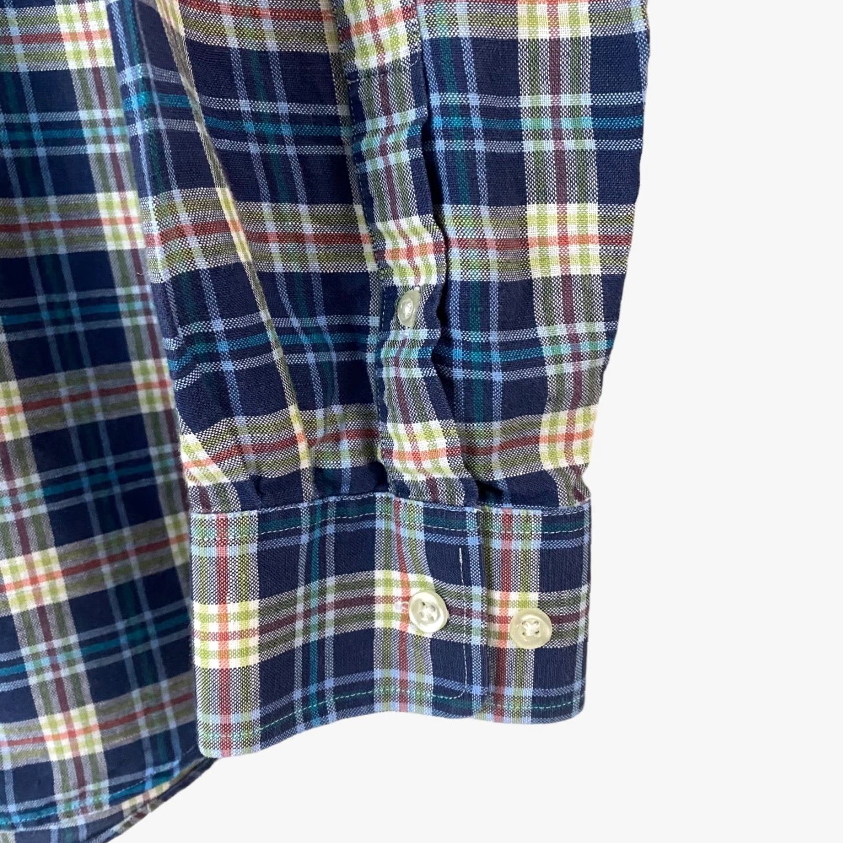 johnnie-O Johnnie-O Button Down Shirt Linen Blend Blue Yellow Plaid Long Sleeve Large Mens Size US L / EU 52-54 / 3 - 6 Thumbnail
