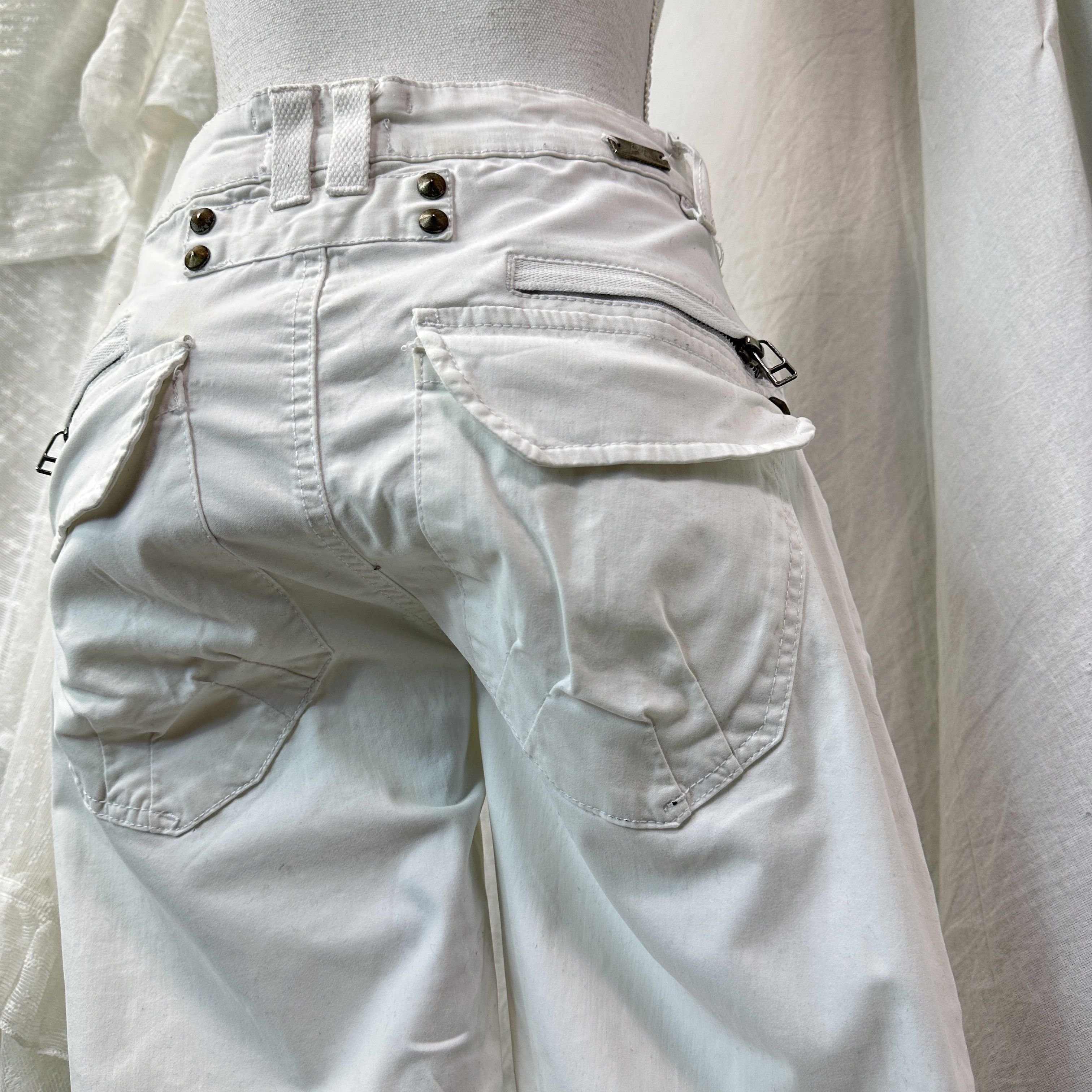 Vintage Vintage Avant Garde Grunge Zippers Skinny Capri Pants Y2K Size 24" / US 00 / IT 34 - 5 Thumbnail