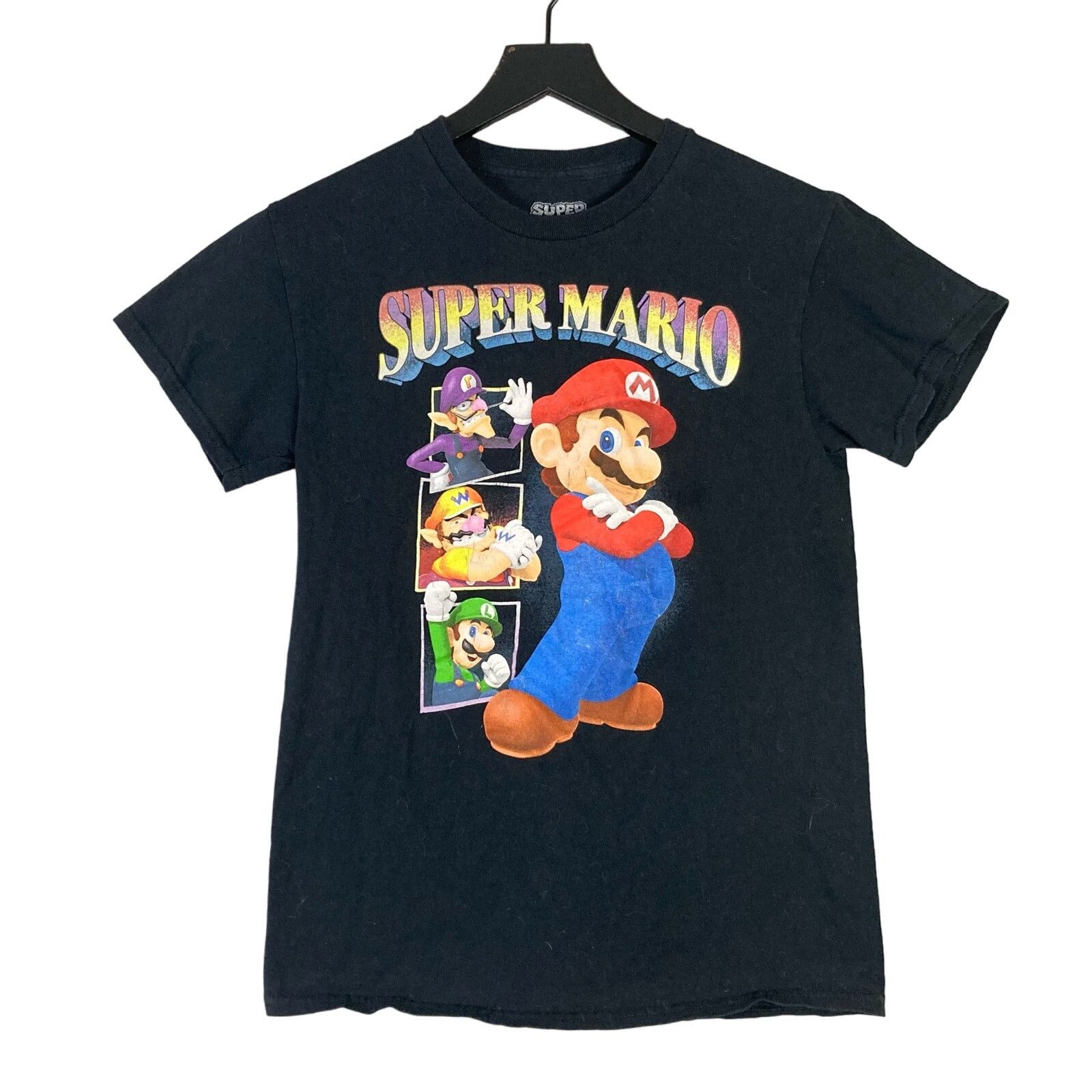 Nintendo Super Mario Bros Nintendo Men's Black Graphic T-Shirt Size S Size US S / EU 44-46 / 1 - 1 Thumbnail