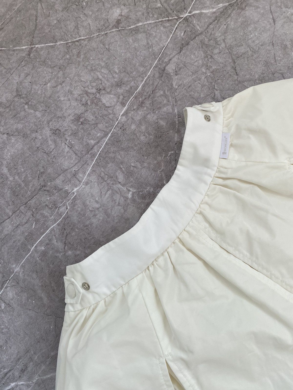 Moncler Nylon Chiffon Layered Ruffled Midi Skirt White