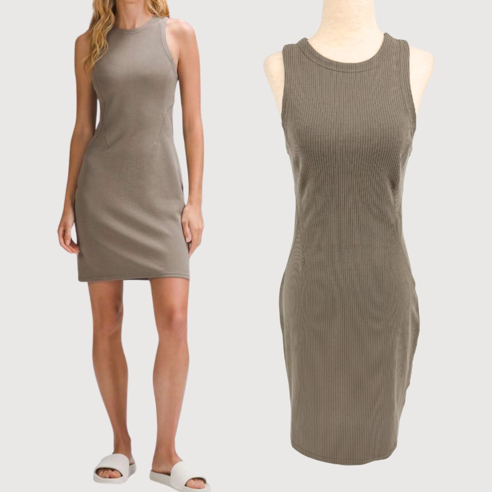 Lululemon Lululemon Softstreme Ribbed Tank Dress Slim Fit Olive 6 Size M / US 6-8 / IT 42-44 - 1 Thumbnail