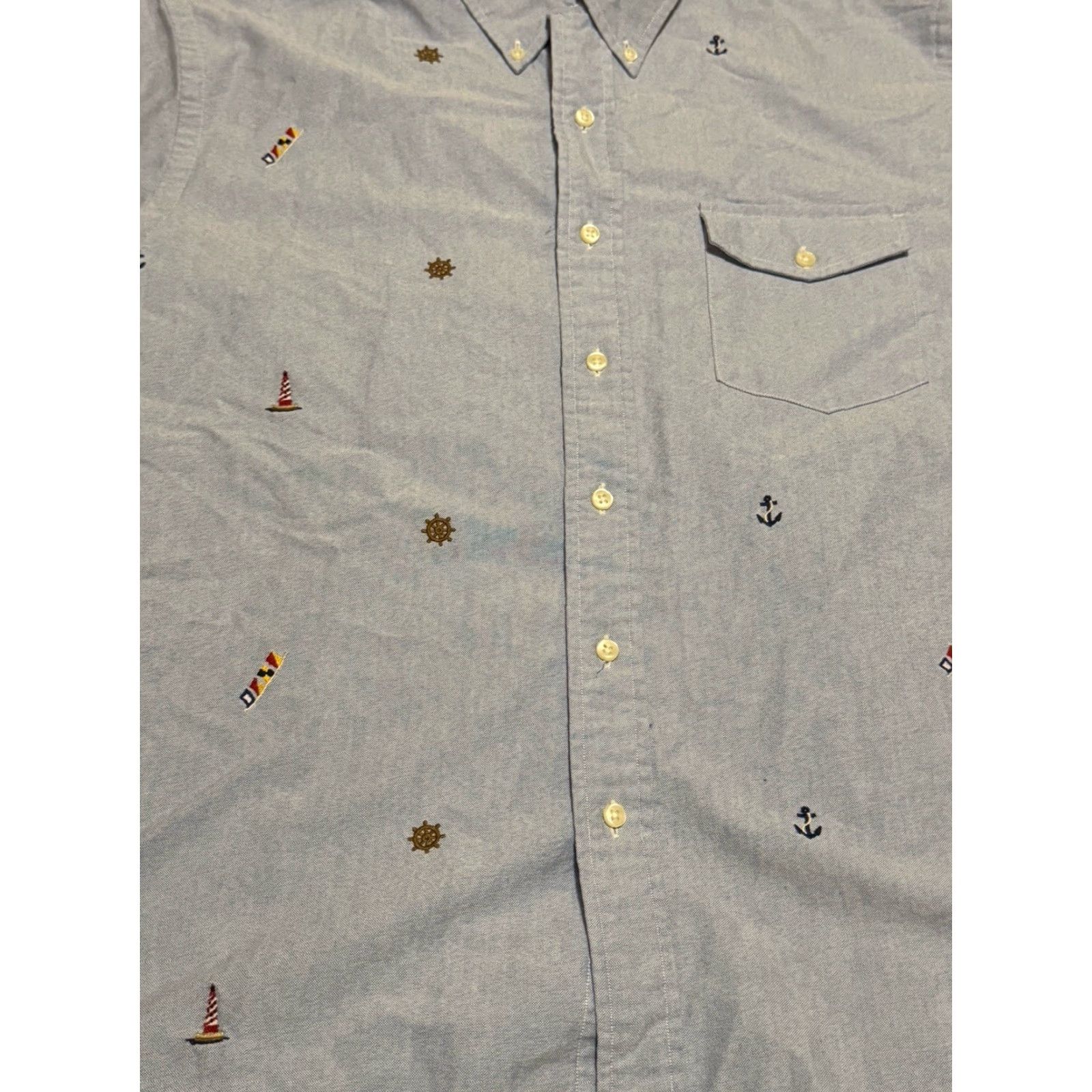 Ralph Lauren Ralph Lauren Oxford Shirt XL Mens Embroidered Classic Nautical Short Sleeve Size US XL / EU 56 / 4 - 2 Thumbnail