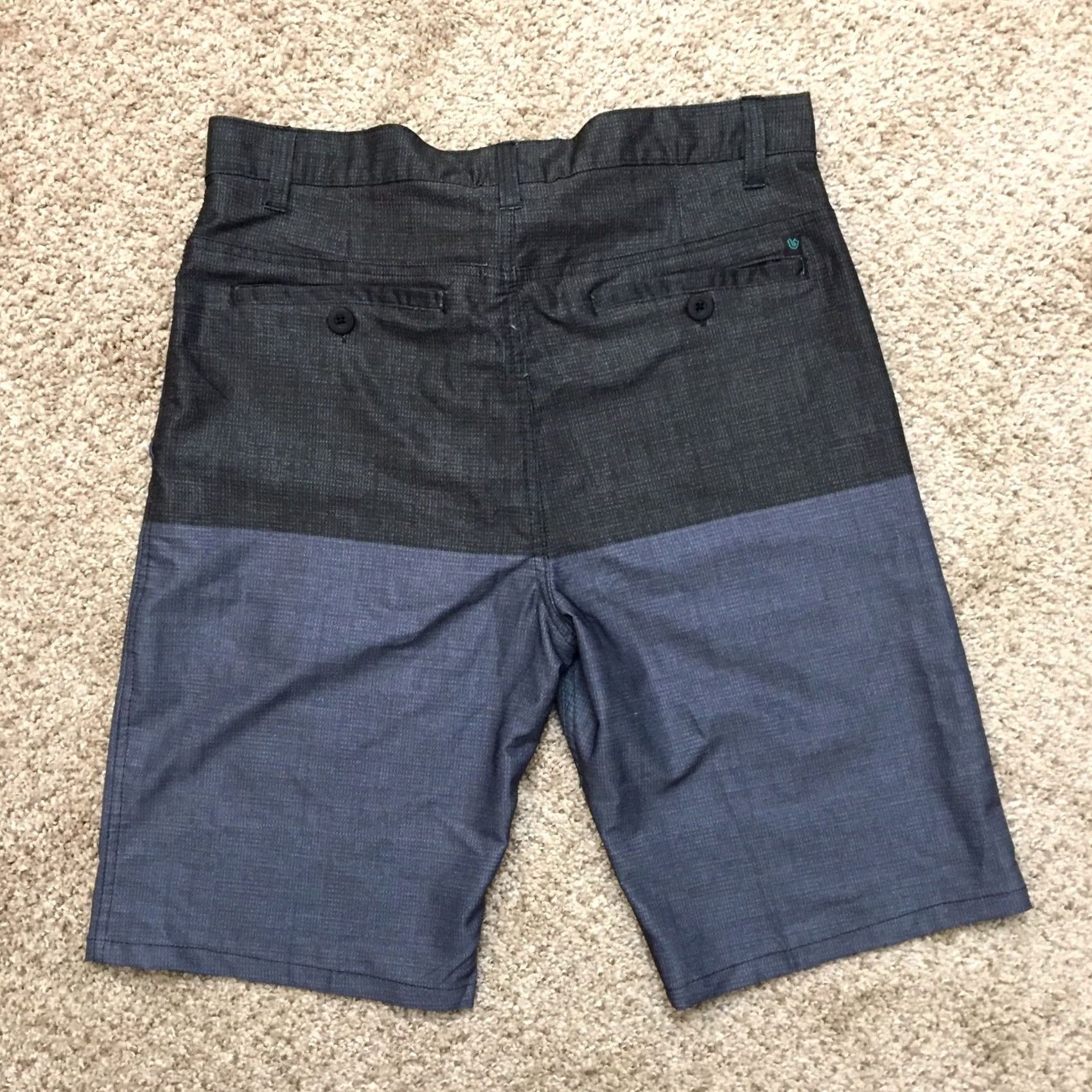 Burnside Burnside Mens Regular Chino Shorts - 32 Black Gray Polyester Size US 32 / EU 48 - 5 Thumbnail