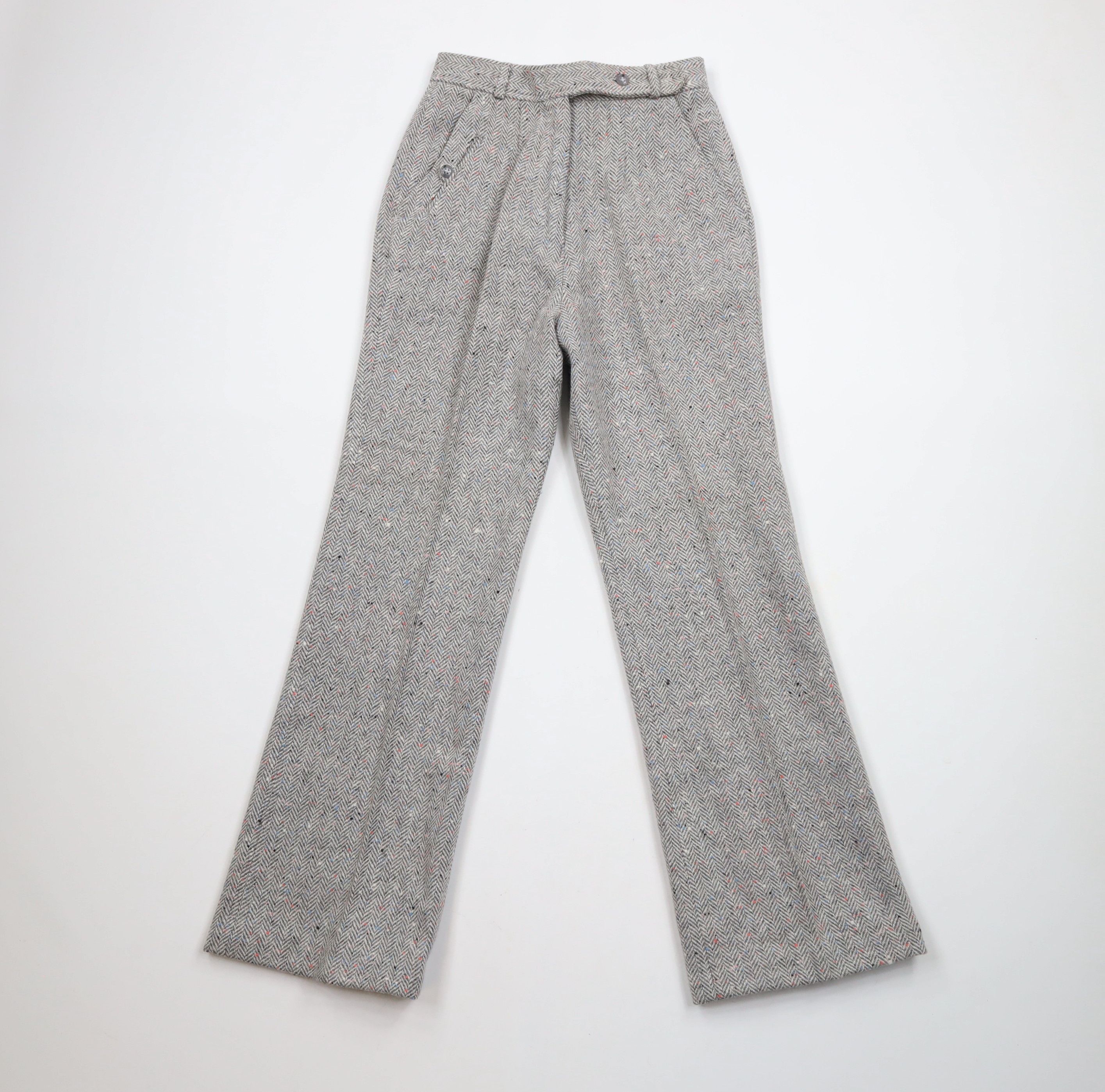 Vintage Vintage 70s Herringbone Rainbow Wide Leg Bell Bottoms Pants Size 32" / US 10 / IT 46 - 1 Thumbnail