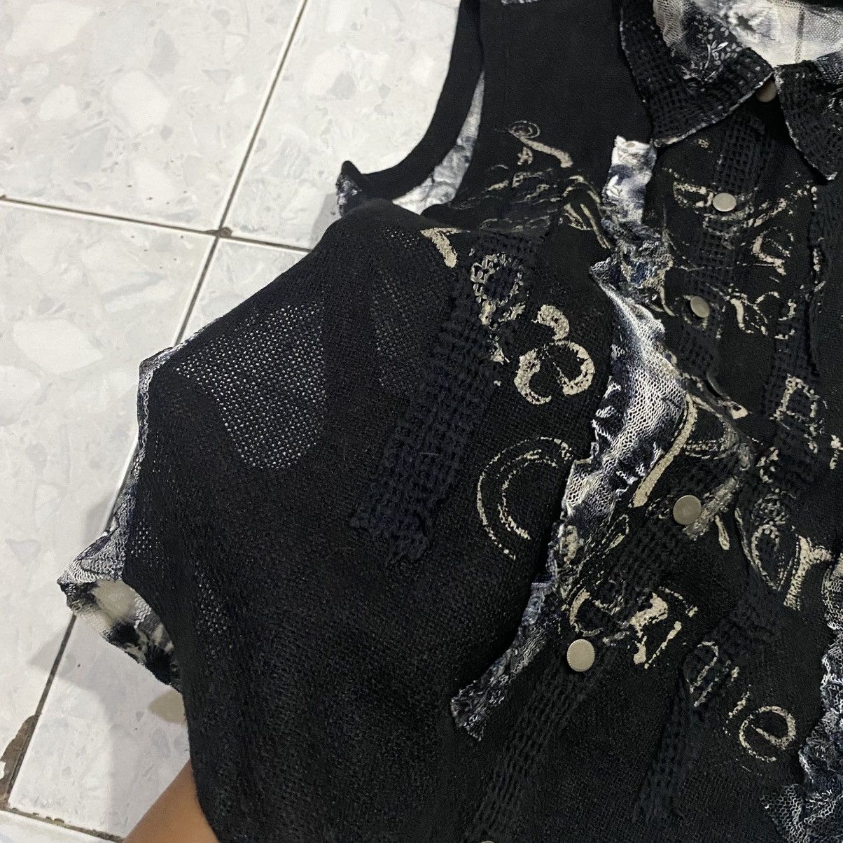 If Six Was Nine Japanese Brand Pinore Collection Mesh Button Up Sleeveless Size XS / US 0-2 / IT 36-38 - 8 Thumbnail