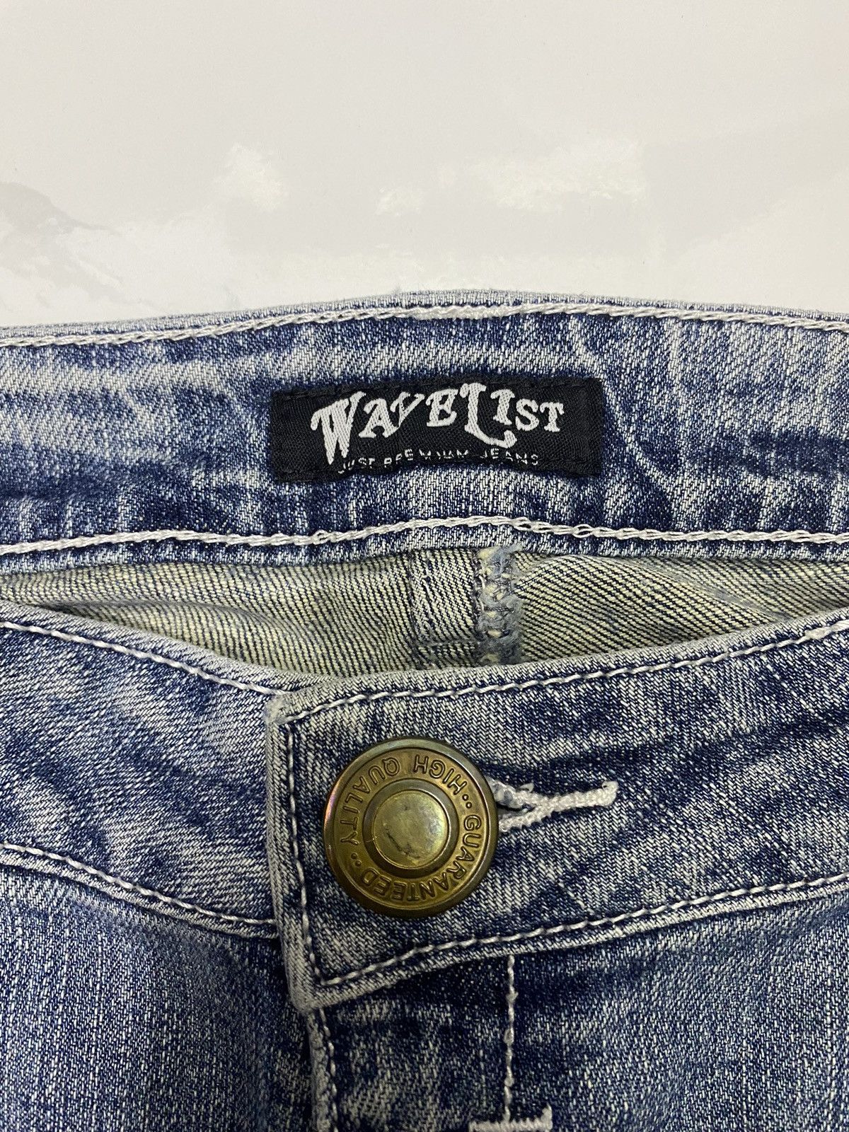 Japanese Brand × Tornado Mart 🔥FLARE JEANS METAL STUDDED WAVE LIST DISTRESSED DENIM JEANS Size US 36 / EU 52 - 8 Thumbnail