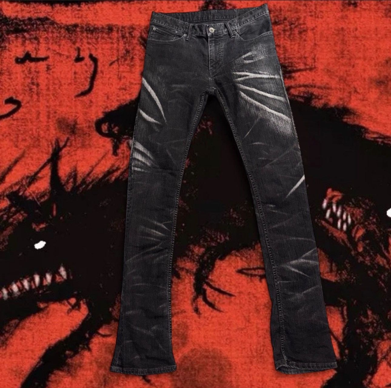 Le Grande Bleu (L.G.B.) LGB Faded Black S-Wolf Cut Denim Jeans