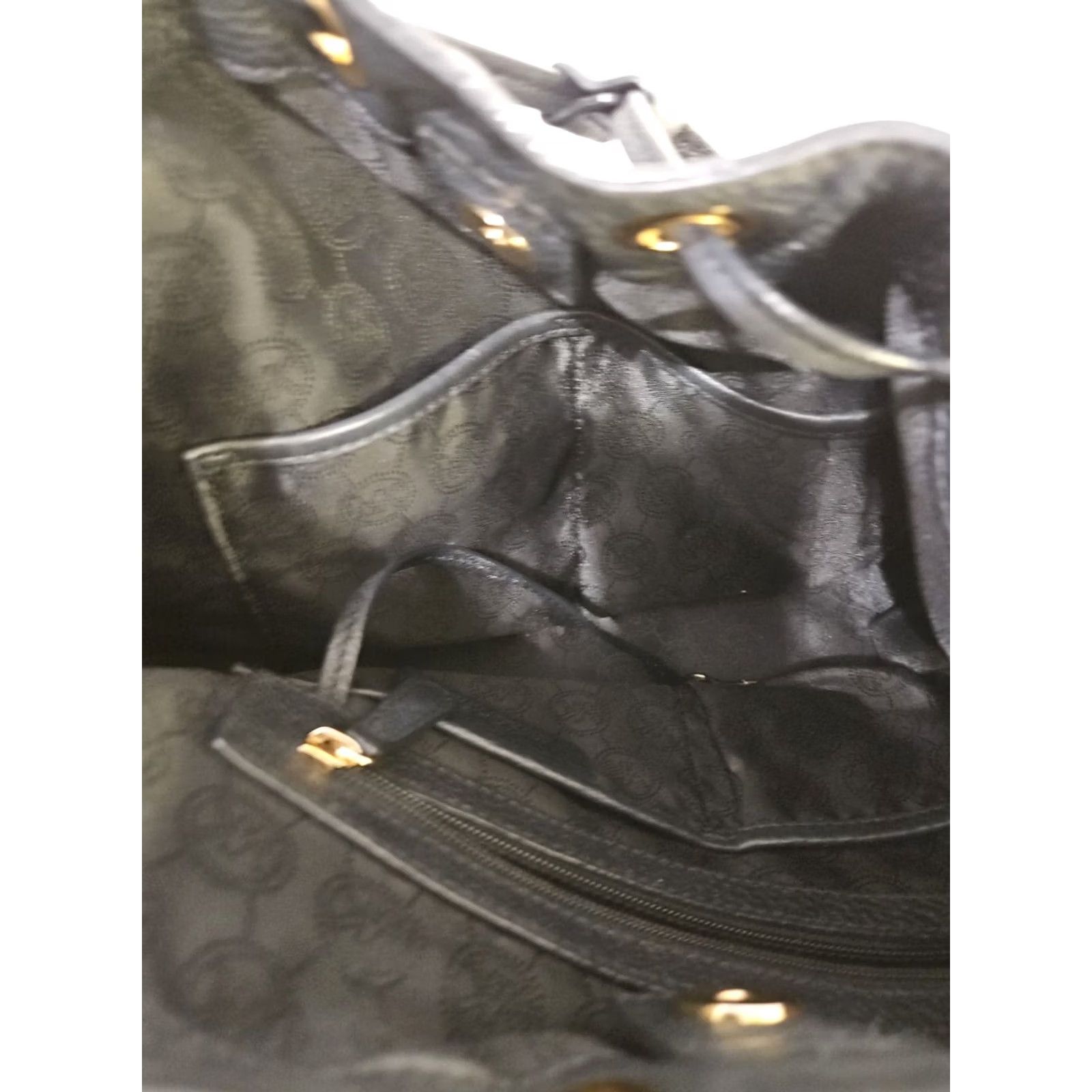 Vintage Michael Kors Camden Large Black Leather Drawstring Bag Shoulder Bag Women Gold Hardware Size ONE SIZE - 7 Thumbnail