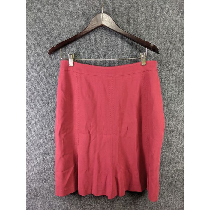 Max Mara Max Mara Red Flared Pencil Skirt Sz 14 Us Wool | Grailed