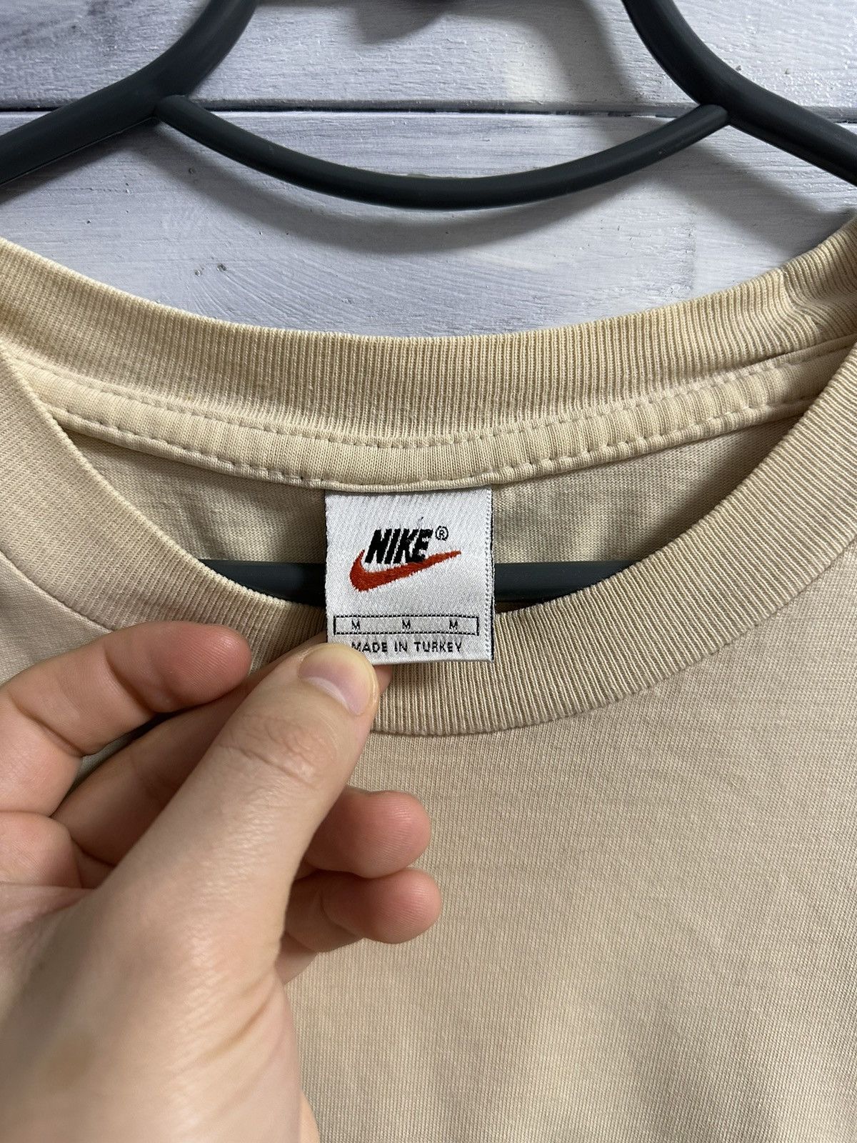 Nike Rare Vintage T-Shirt Nike 90’e Small Swoosh Drill. Size US M / EU 48-50 / 2 - 4 Thumbnail