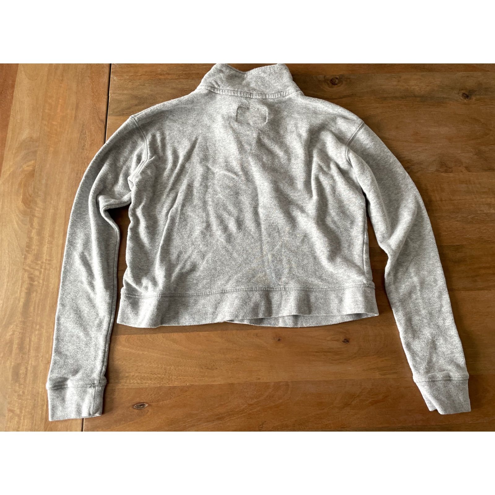 Vintage Aero Sweatshirt Women’s Small Gray 1/4 Zip Cropped Striped Fleece Cotton Blend Active Casual Size S / US 4 / IT 40 - 2 Thumbnail