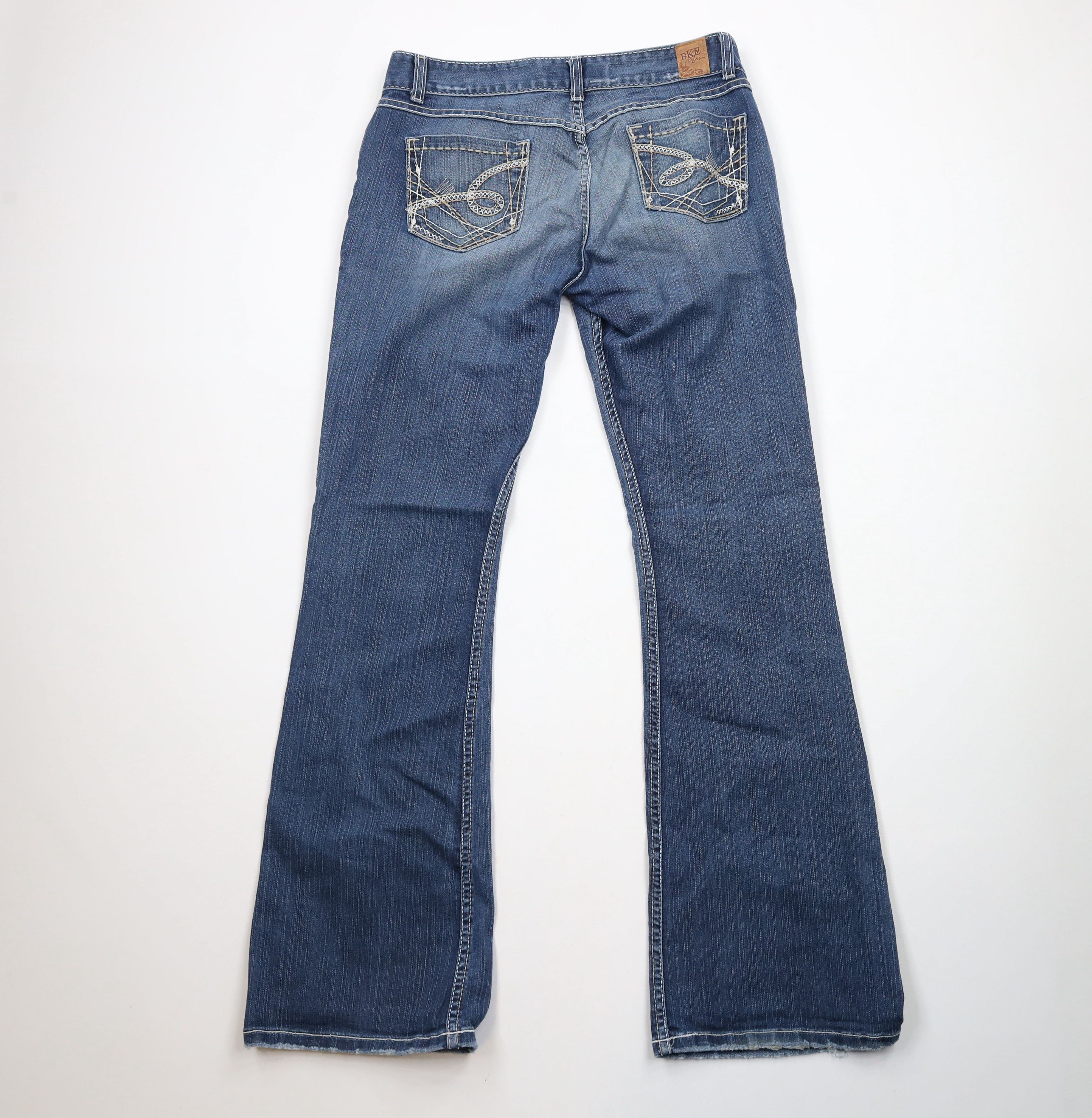 Vintage Buckle BKE Thick Stitch Stretch Culture Wide Leg Denim Jeans Size 32" / US 10 / IT 46 - 9 Thumbnail