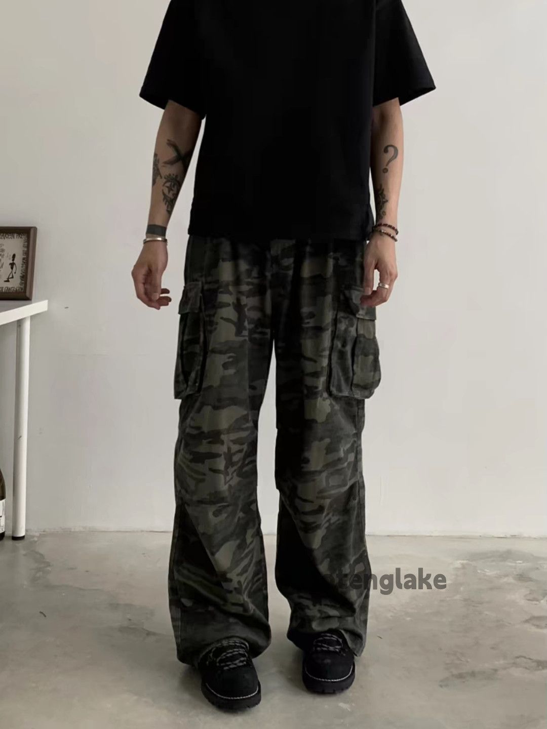 Designer × Japanese Brand × Vintage washed faded loose baggy camo military cargo pants Size US 28 / EU 44 - 5 Thumbnail
