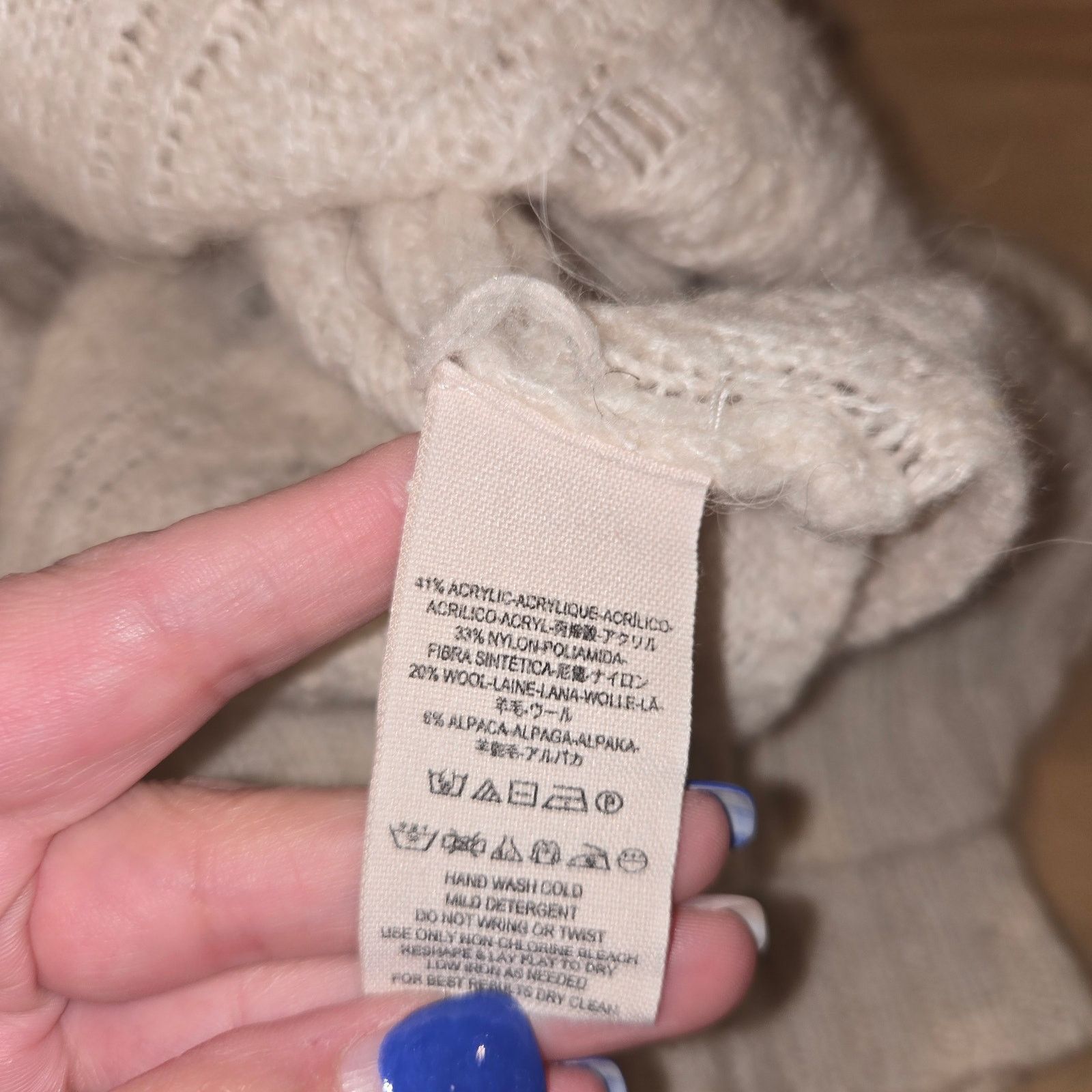 Free People Free People Complex Cable Cowl Neck Sweater Ivory Cream sz M Size M / US 6-8 / IT 42-44 - 5 Thumbnail