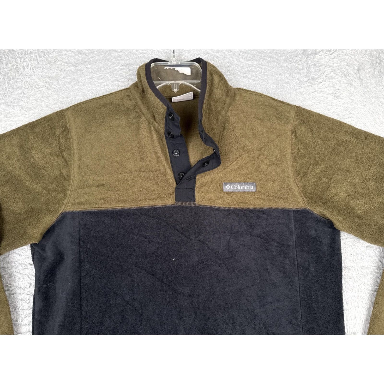 Vintage Columbia Fleece Jacket Mens Medium Green Black Snap Pullover Anorak Outdoor Size US M / EU 48-50 / 2 - 4 Thumbnail