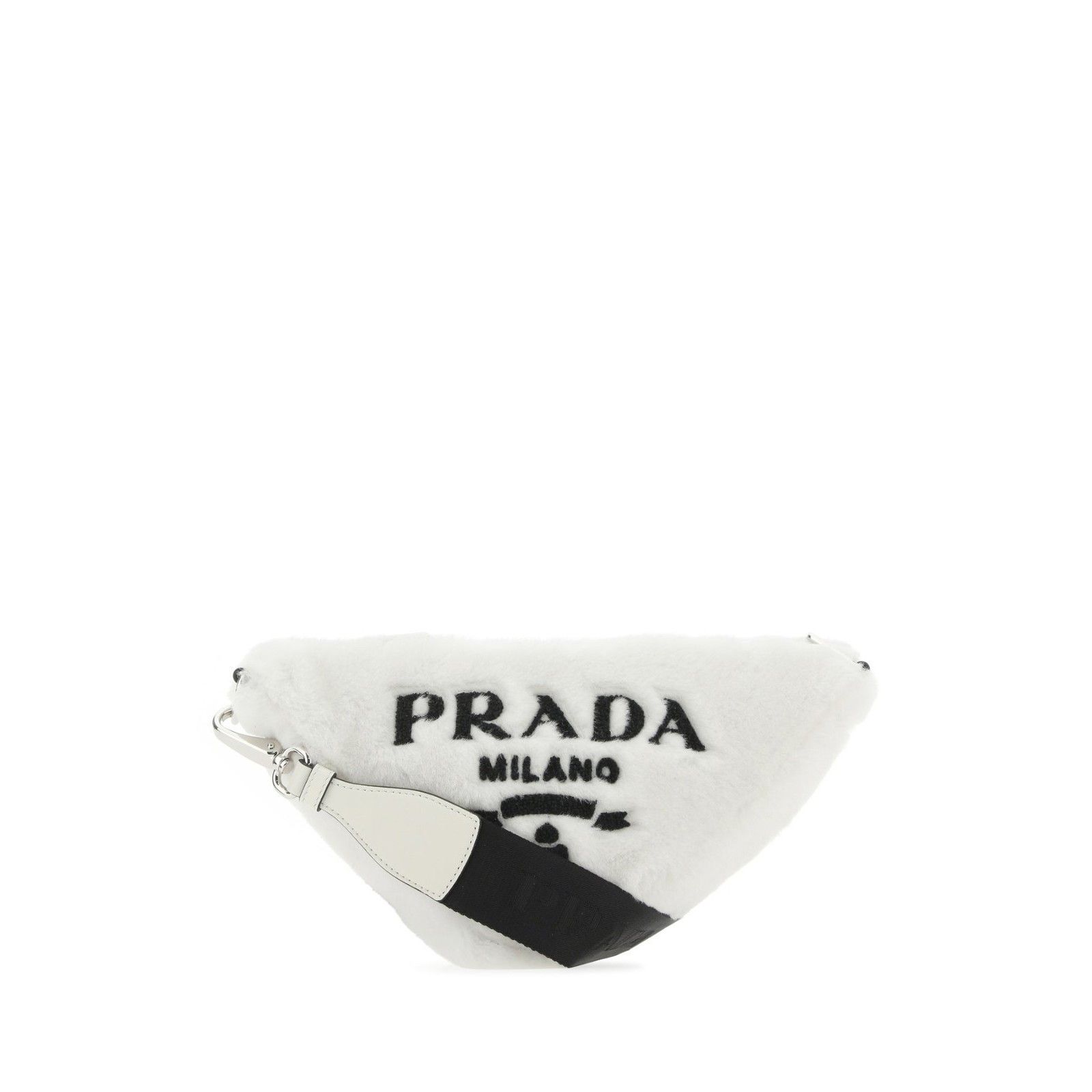 Prada PRADA Triangle White Shearling Crossbody Bag New And Authent Size ONE SIZE - 1 Thumbnail