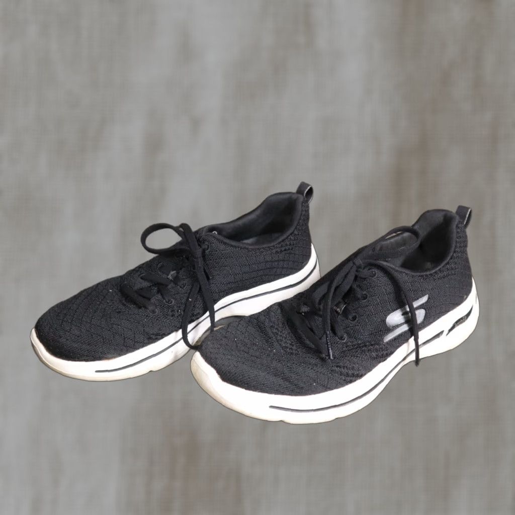 SKECHERS Skechers 124403 Fabric Low & Mid Tops Lace Up Walking Black Size 8 Size ONE SIZE - 1 Thumbnail