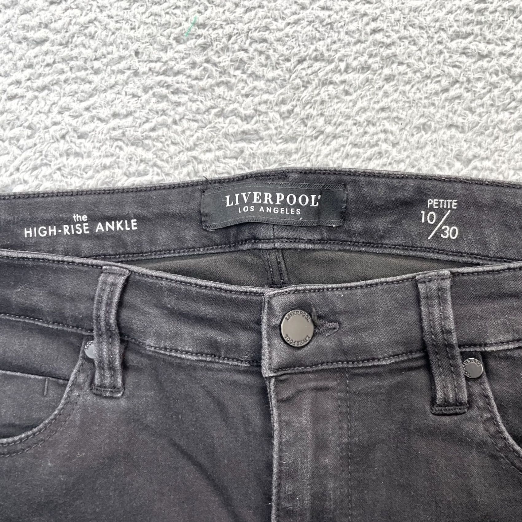 Vintage Liverpool Jeans Womens Jeans 10P Black Ankle Skinny High Rise Denim 5-Pocket City Preppy Women Size 32" / US 10 / IT 46 - 3 Thumbnail