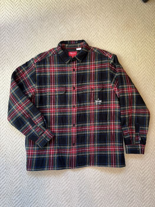 Supreme Supreme Quilted Flannel Shirt Size Medium | Grailed