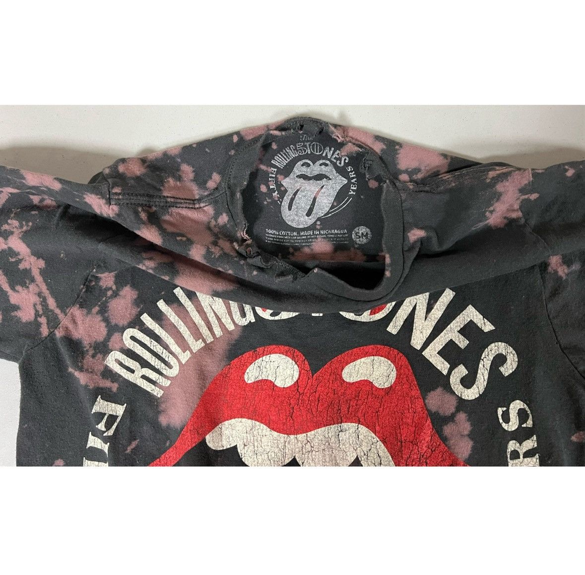 The Rolling Stones Black Acid-Wash ‘The Rolling Stones’ Band Tee Shirt Size S ⛓️ Size US S / EU 44-46 / 1 - 6 Thumbnail