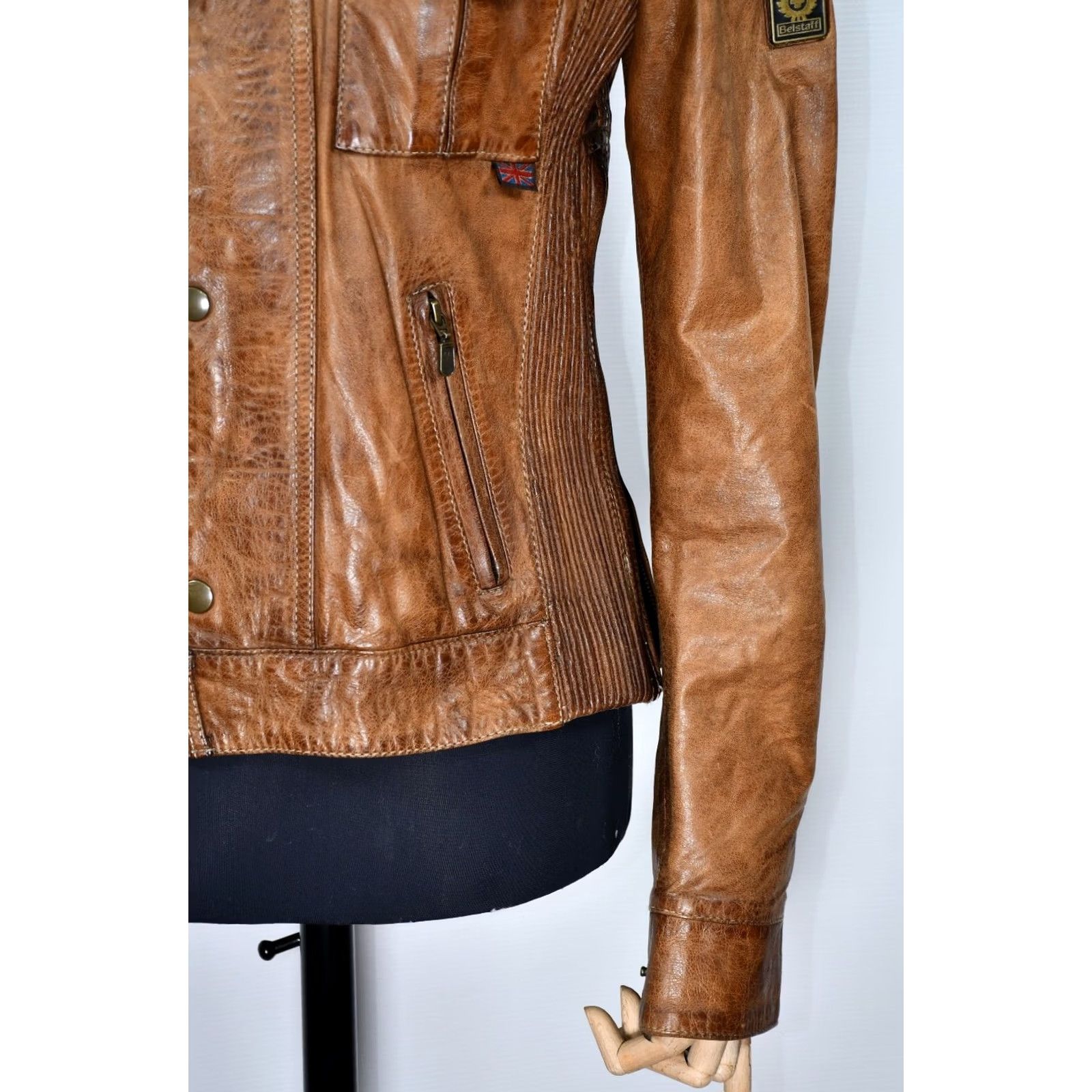Belstaff Belstaff Jacket Women's Brown Leather Button Zip Size 44 Belstaff Leather Jacket Womens Brown Size 44 Regular XS? Size M / US 6-8 / IT 42-44 - 4 Thumbnail