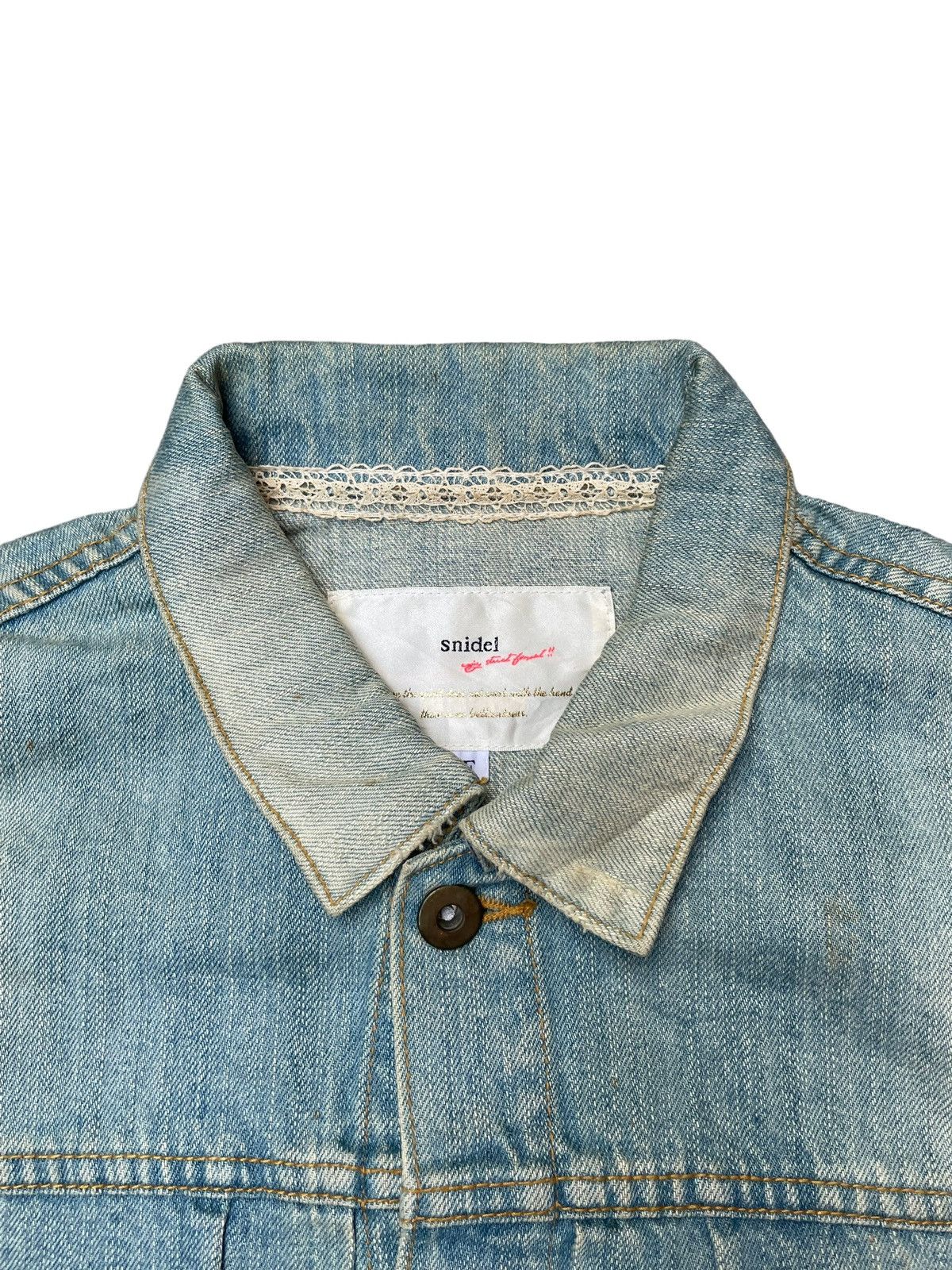 Designer Snidel Type II Faded Denim Jacket Size M / US 6-8 / IT 42-44 - 7 Thumbnail