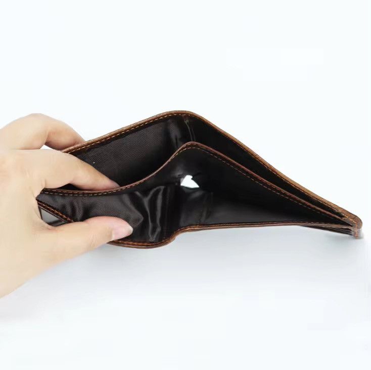 Genuine Leather Dragon Pattern Short Wallet Size ONE SIZE - 8 Thumbnail