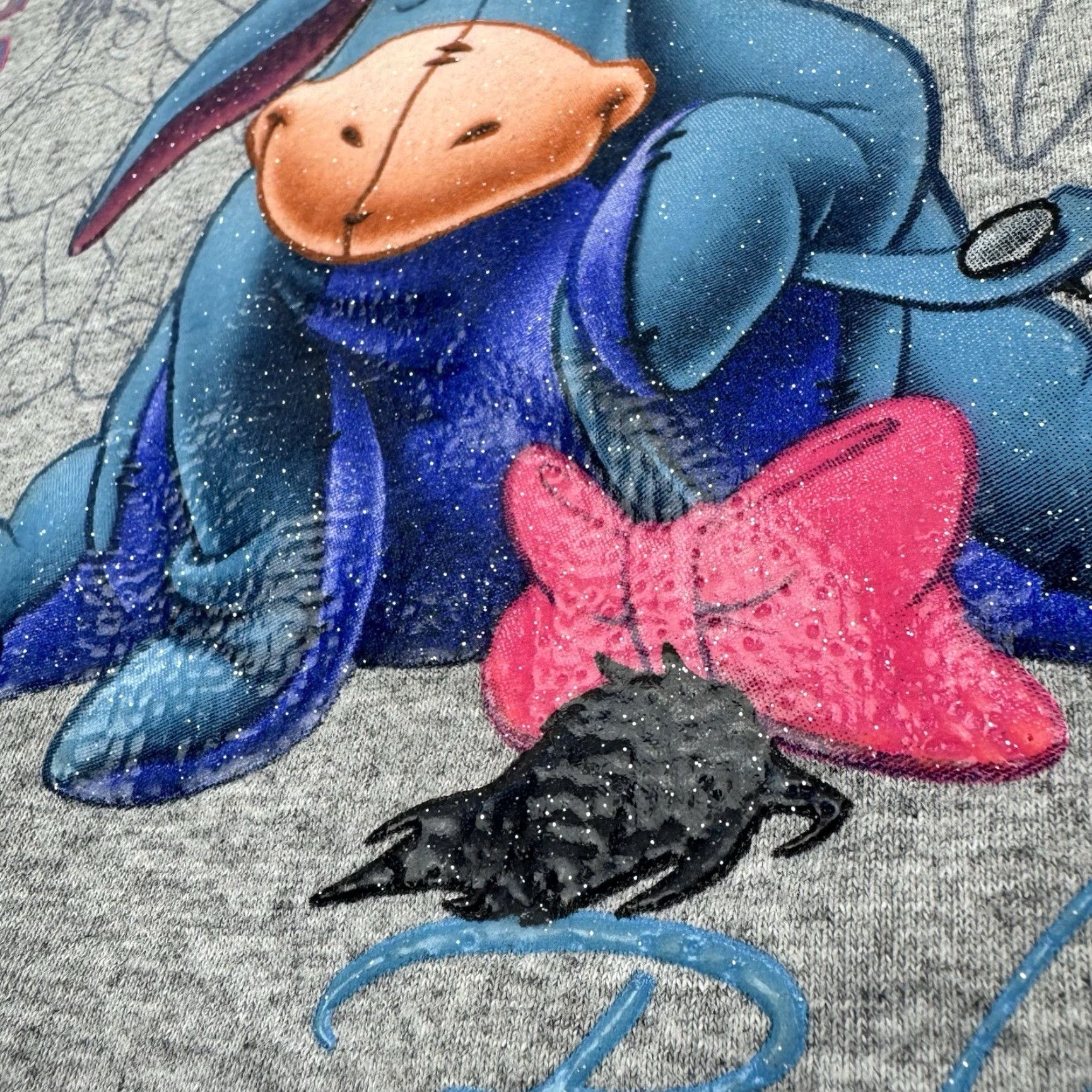 Disney VINTAGE Disney Eeyore T Shirt Womens XL Gray Y2K Cute Glitter Winnie Pooh 90s Classic Cartoon Shirt Womens XL Gray Glitter Size XL / US 12-14 / IT 48-50 - 7 Thumbnail