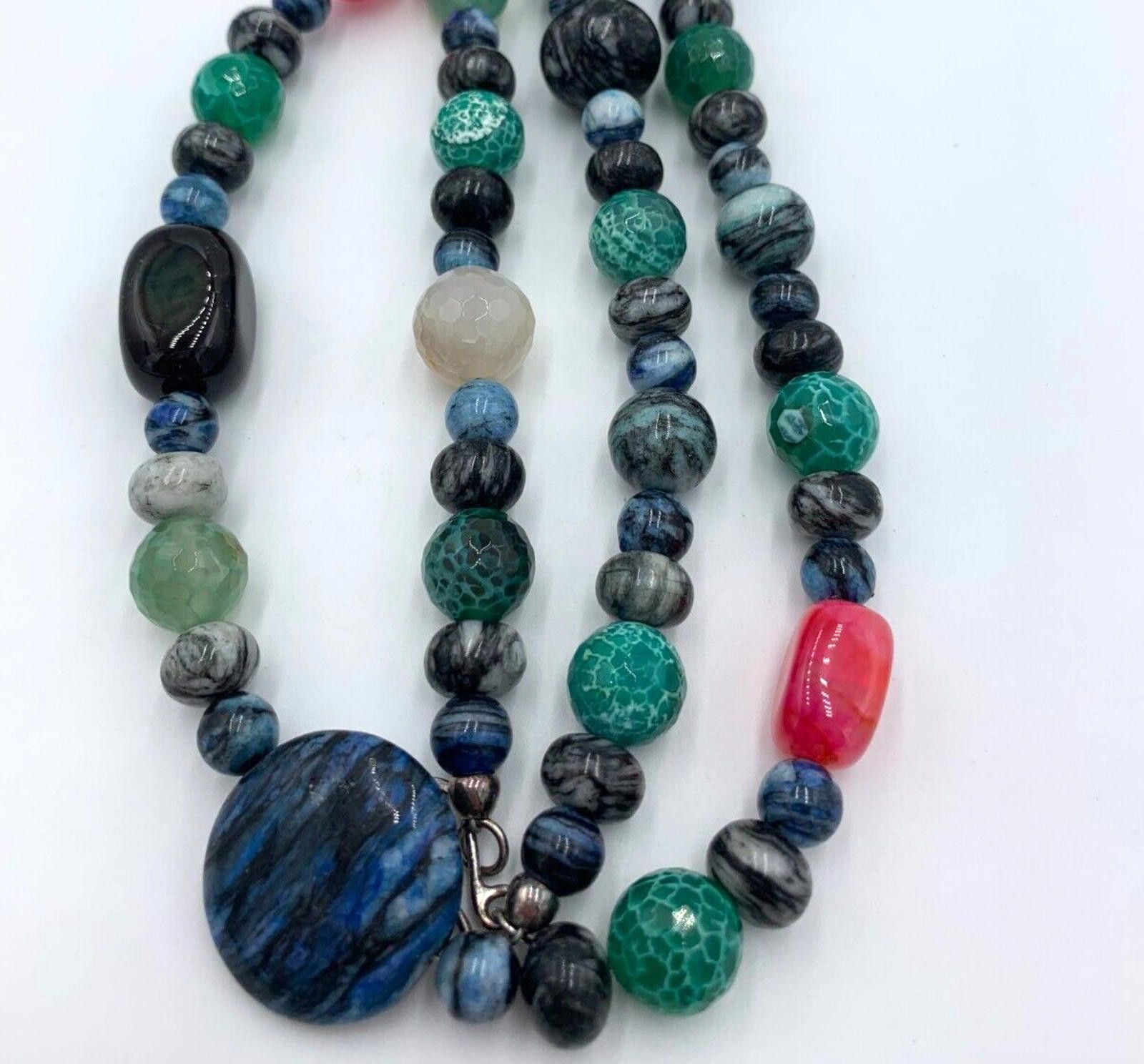 Other DTR Jay King Multicolor Dyed Agate Sterling Silver Necklace Size ONE SIZE - 5 Thumbnail