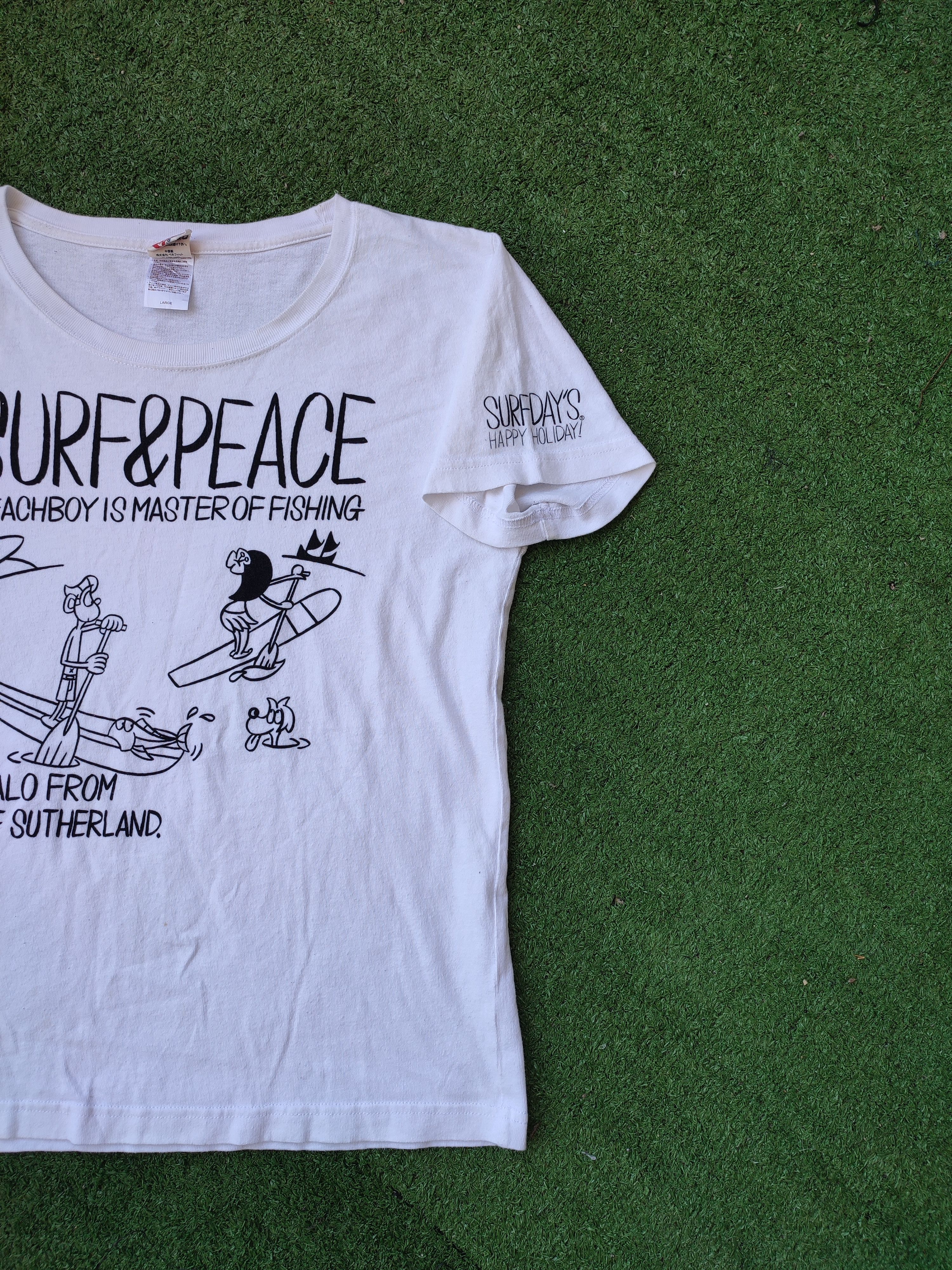 Japanese Brand VINTAGE SURF DAY'S SURF & PEACE TEE Size US M / EU 48-50 / 2 - 3 Thumbnail
