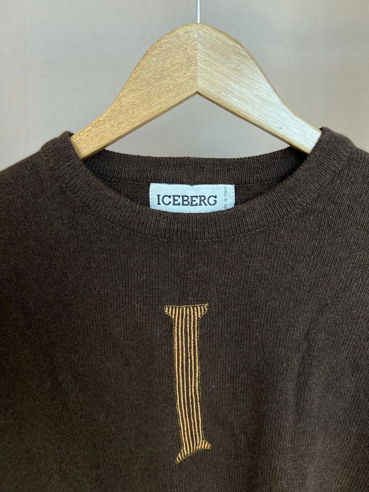 Iceberg Iceberg Embroidered Logo Wool Knit Sweater Mens Size M Size US M / EU 48-50 / 2 - 7 Thumbnail