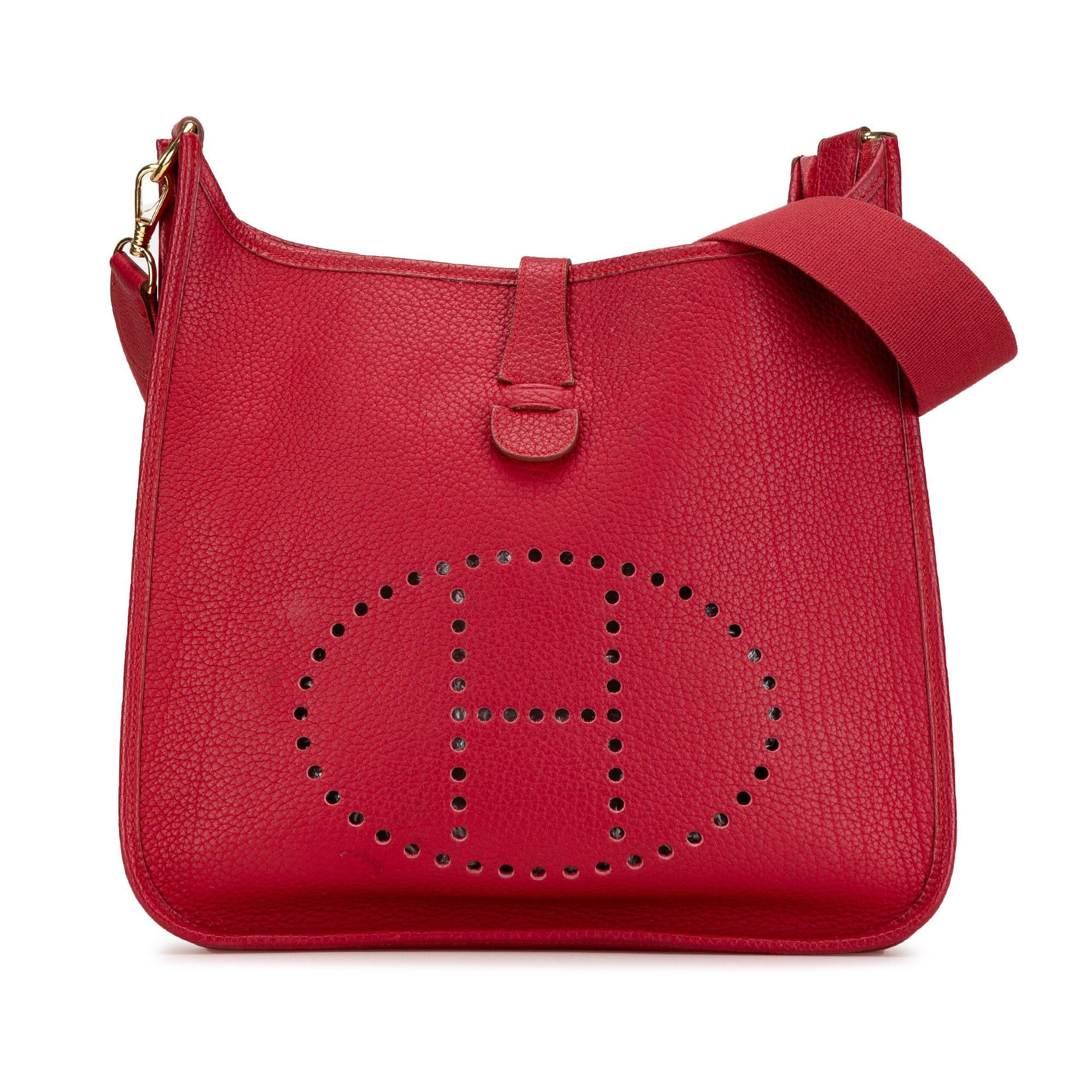 Hermes Hermès Taurillon Clemence Evelyne I GM Red Size ONE SIZE - 1 Thumbnail