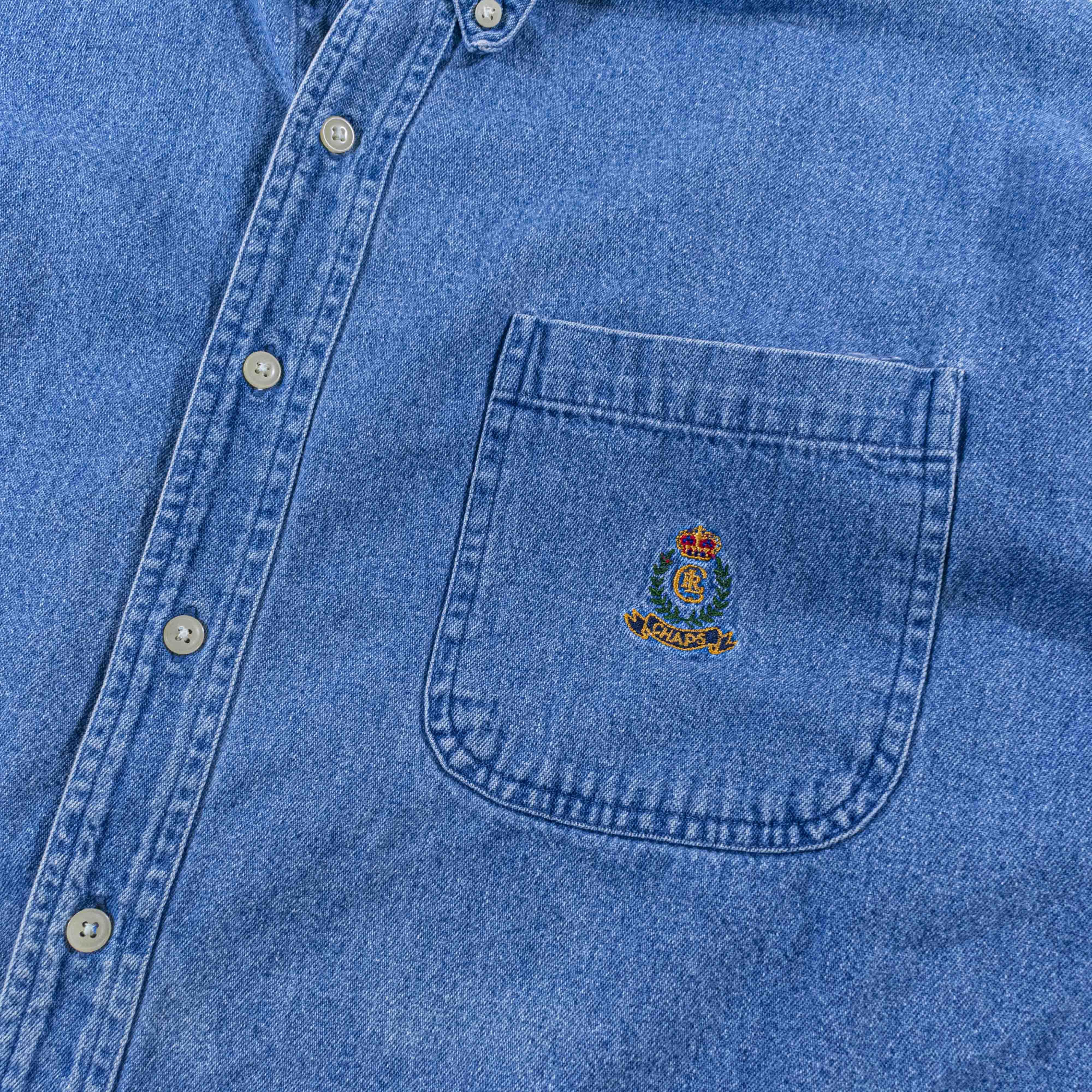 Chaps Ralph Lauren Vintage Chaps Ralph Lauren Denim Crest Shirt 1XB Button Down Size US XL / EU 56 / 4 - 5 Thumbnail