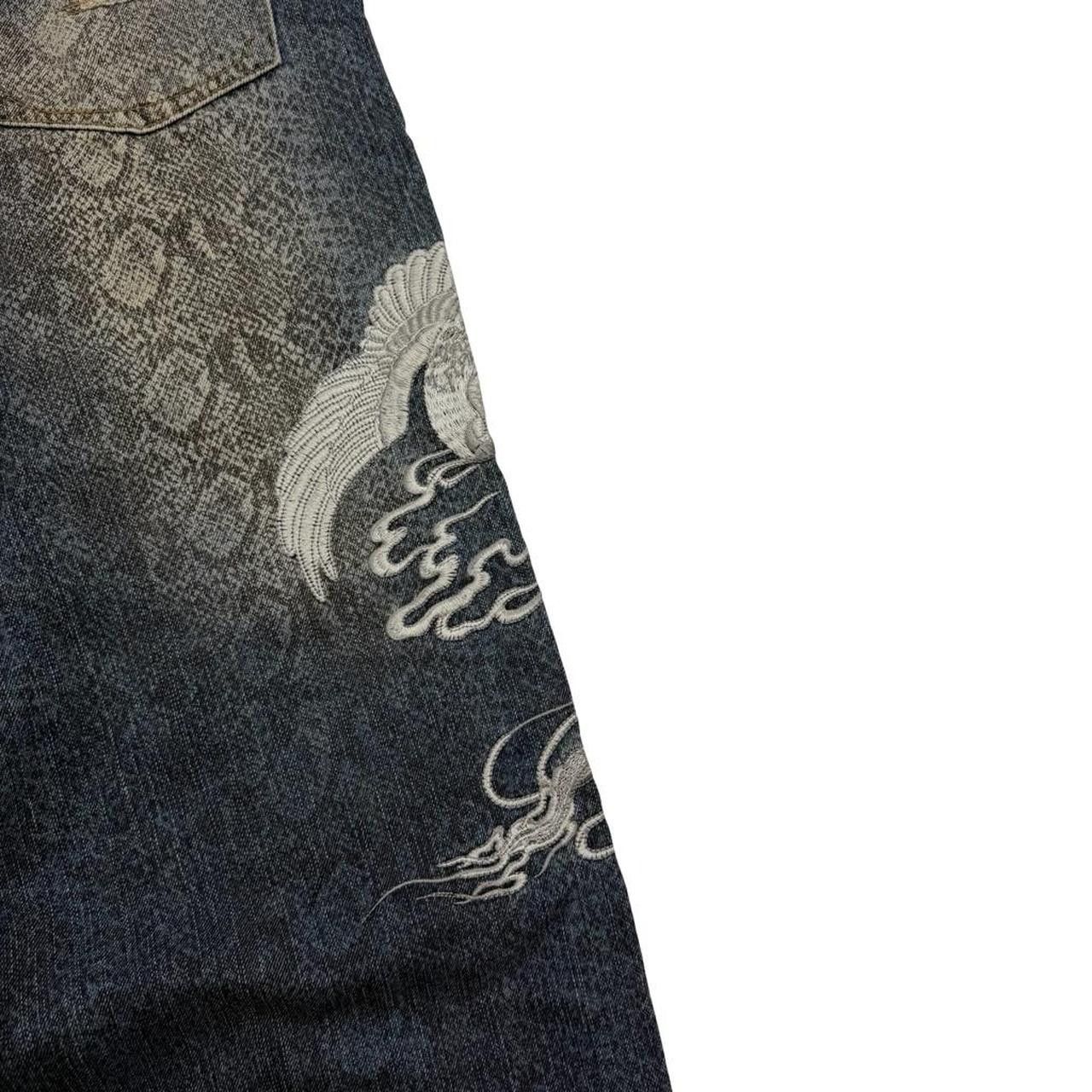 Karakuri Tamashii Karakuri Tamashii Embroidered Dragon Japanese Jeans Waist 37 Size US 37 - 6 Thumbnail