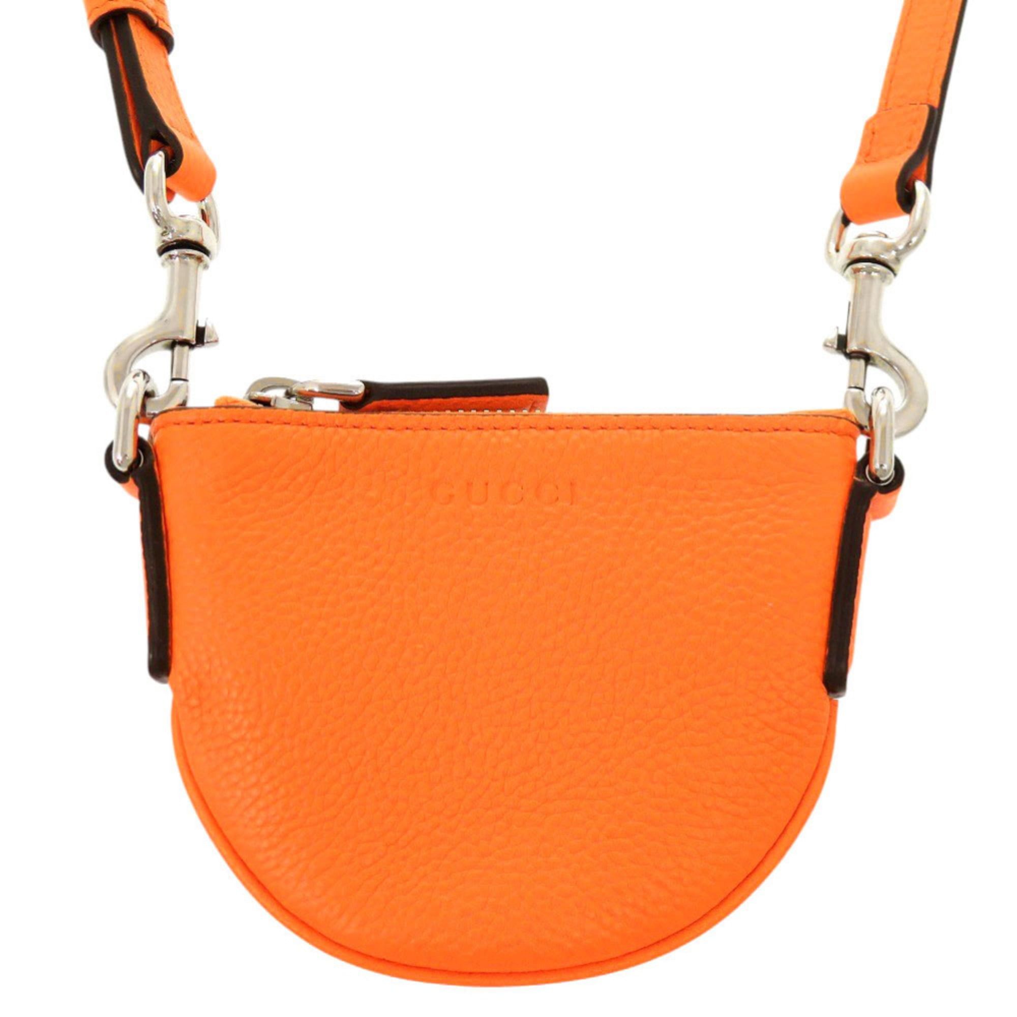 Gucci Unused Gucci logo 821831 leather orange micro mini shoulder bag 1477GUCCI Size ONE SIZE - 1 Thumbnail