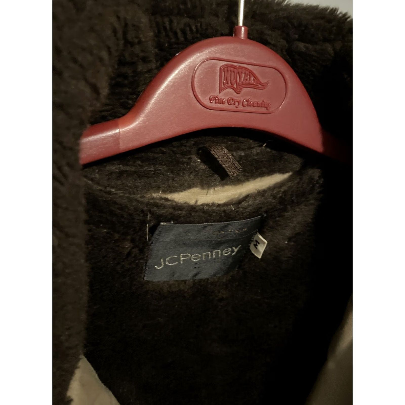 JCPenney VINTAGE JCPenney Jacket Bomber Leather Beige 90s Mens M Medium Fur Hooded Full Zip Zipped Pockets Windproof Insulated Spring Winter Size US M / EU 48-50 / 2 - 4 Thumbnail