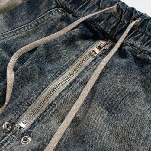 Jean Unisex Multi-pockets Drawstring Jeans Size US 31 - 4 Thumbnail
