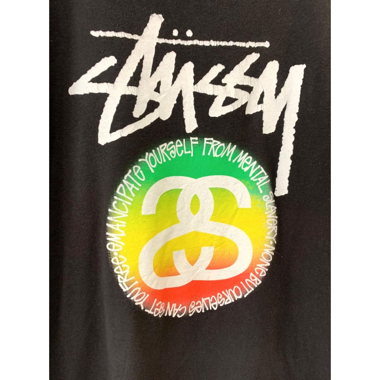 Logo 7 VINTAGE Stussy T-Shirt XL Black Emancipate Yourself Rastafari Logo Crewneck Adult XL Mens Black Logo T-Shirt Emancipate Yourself Circle Size US XL / EU 56 / 4 - 5 Thumbnail